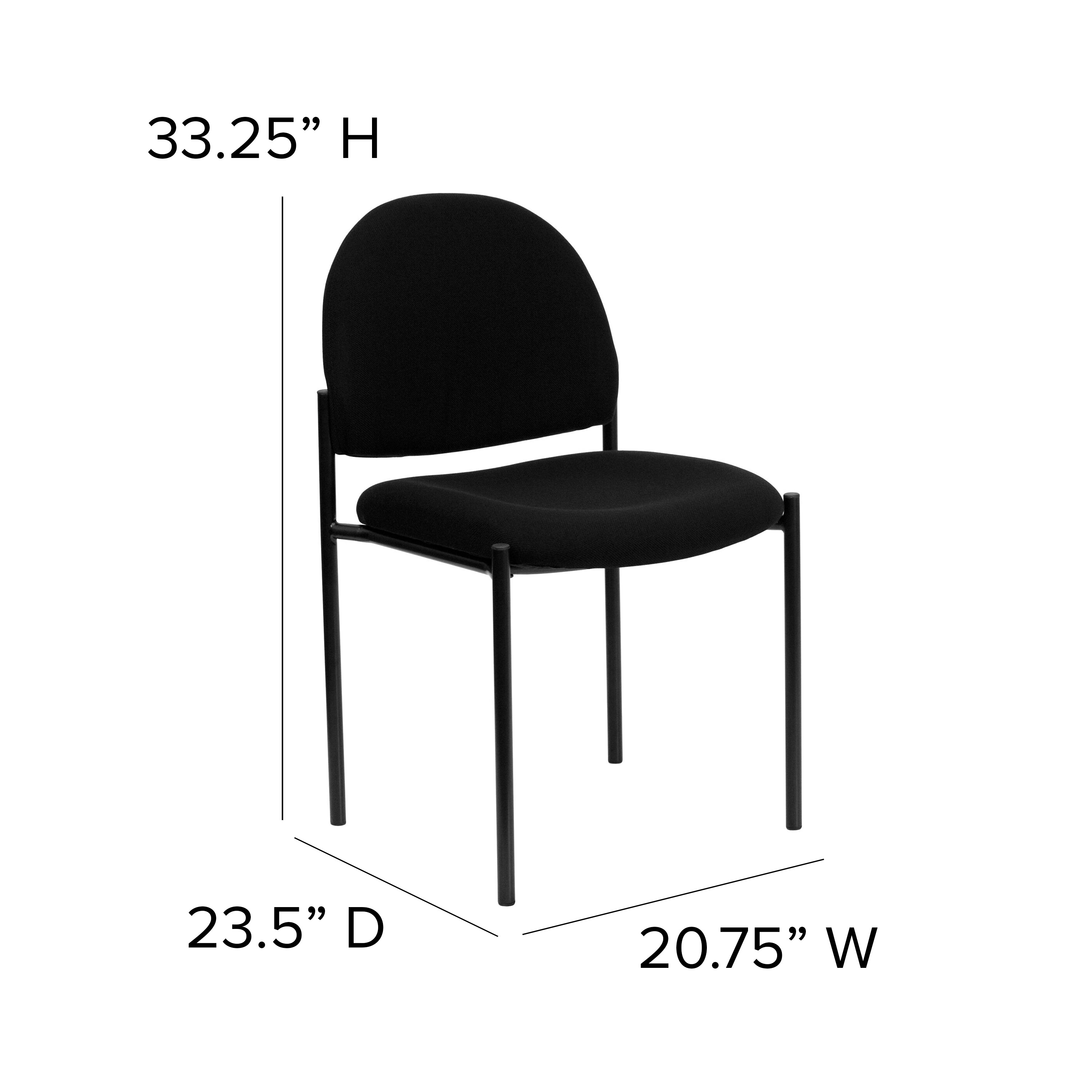 Tania Comfort Black Fabric Stackable Steel Side Reception Chair