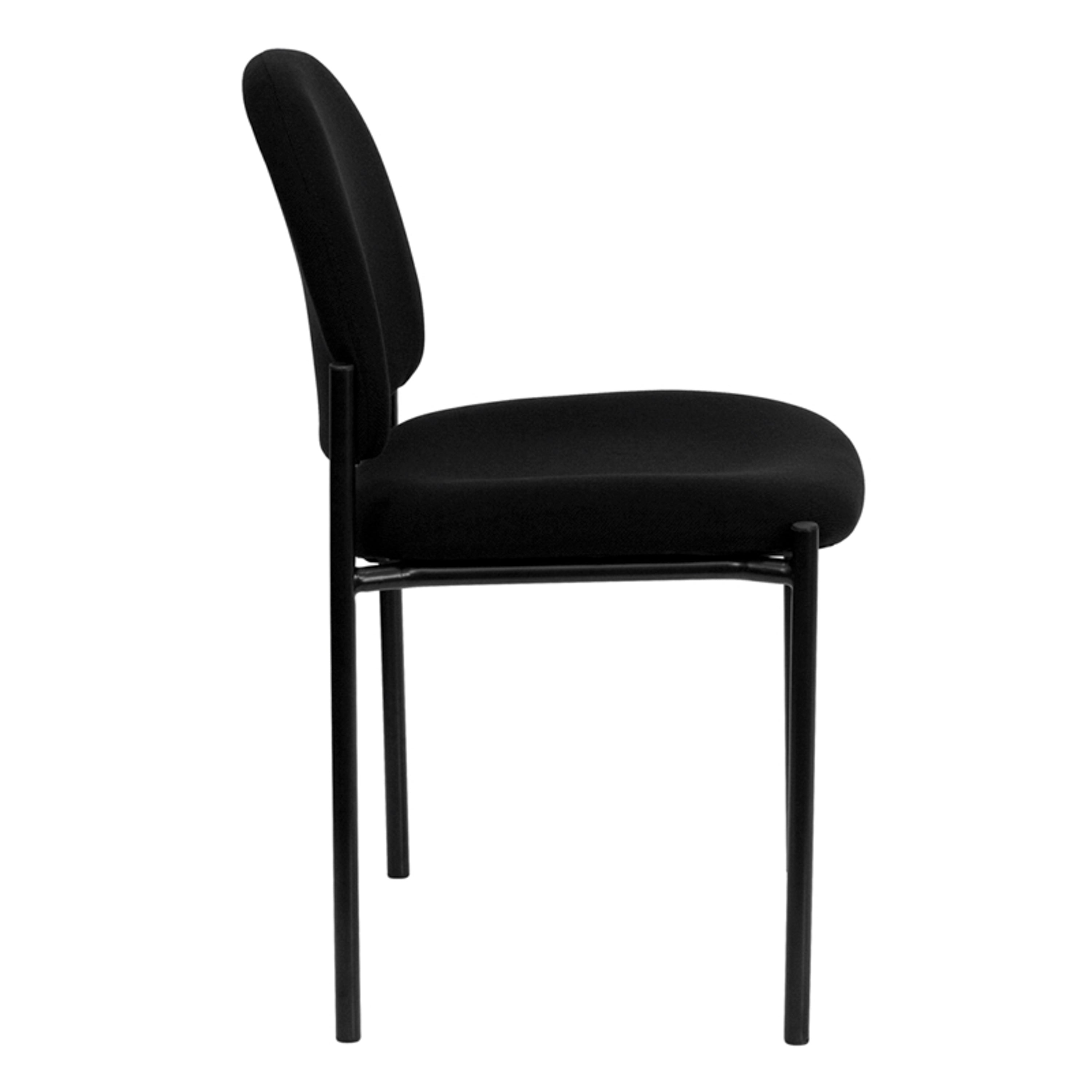 Tania Comfort Black Fabric Stackable Steel Side Reception Chair
