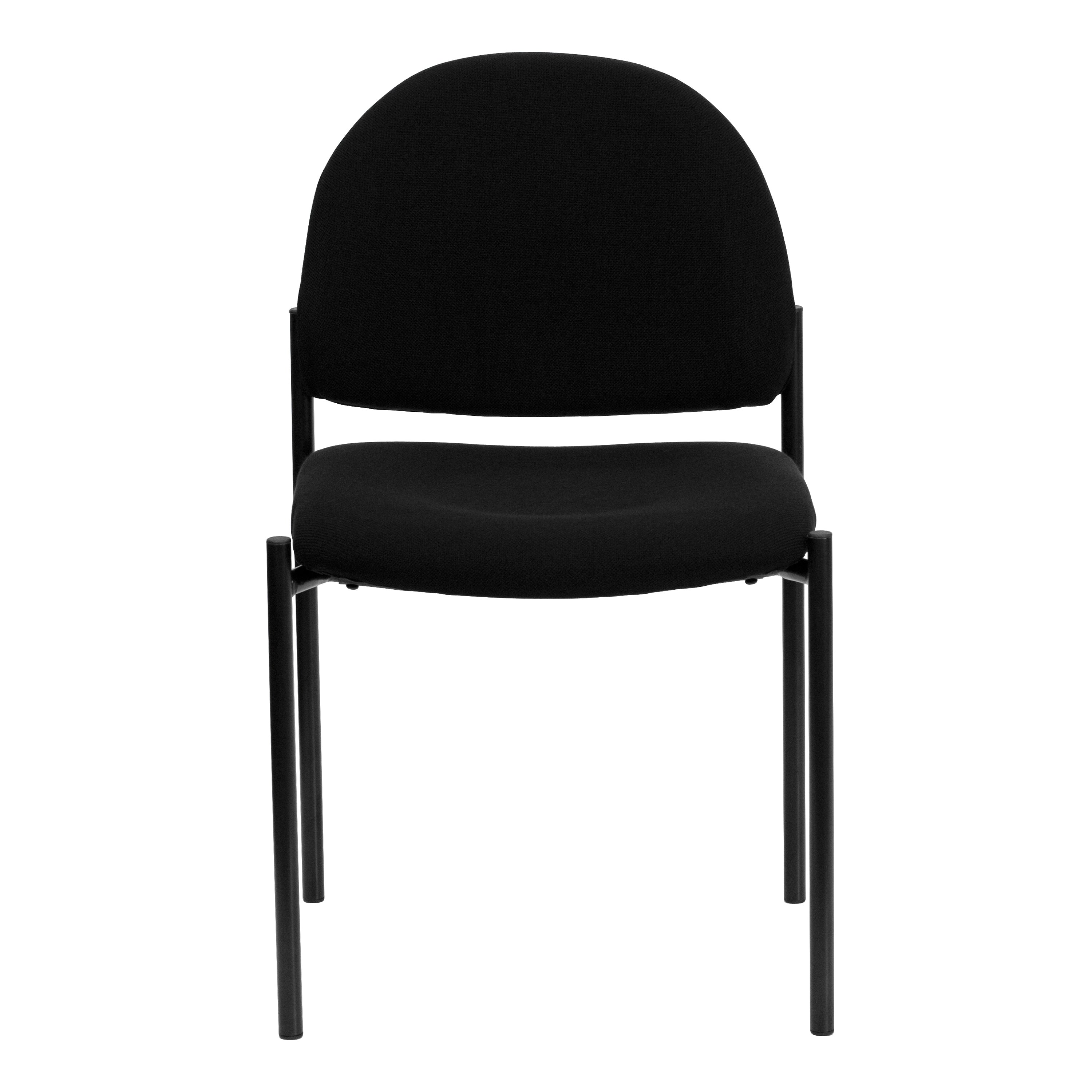 Tania Comfort Black Fabric Stackable Steel Side Reception Chair