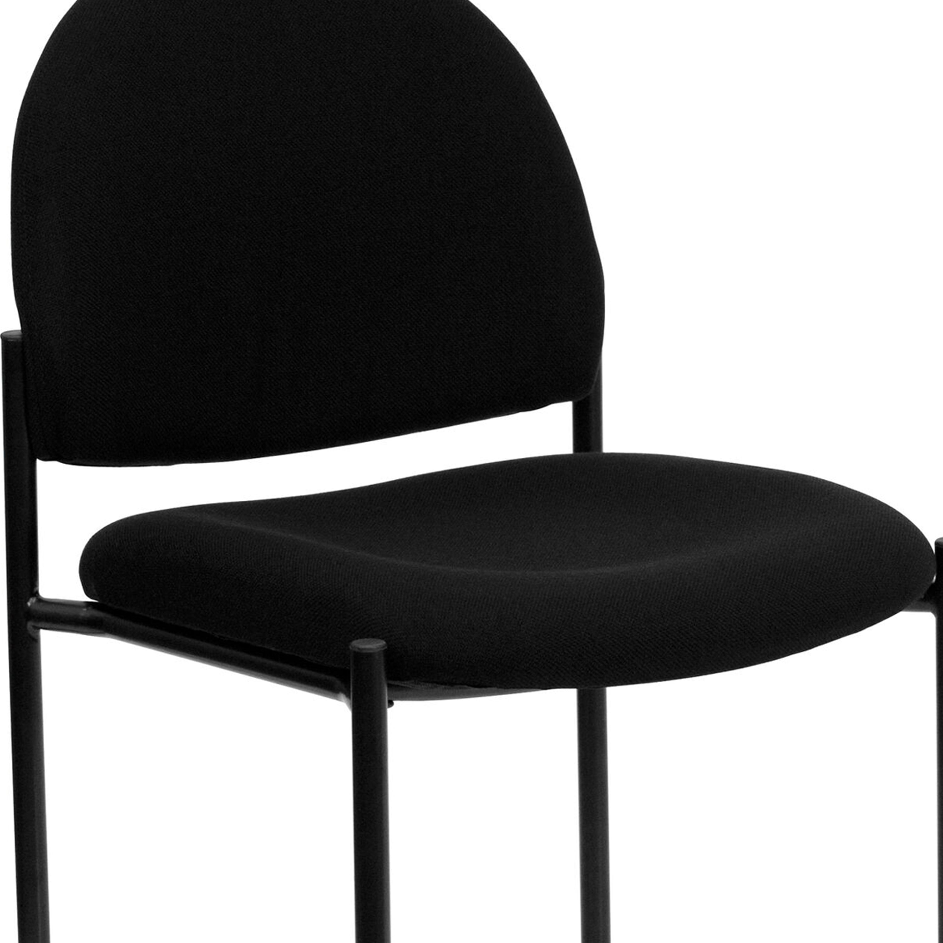 Tania Comfort Black Fabric Stackable Steel Side Reception Chair