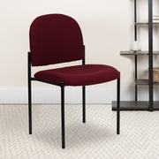 Tania Comfort Burgundy Fabric Stackable Steel Side Reception Chair