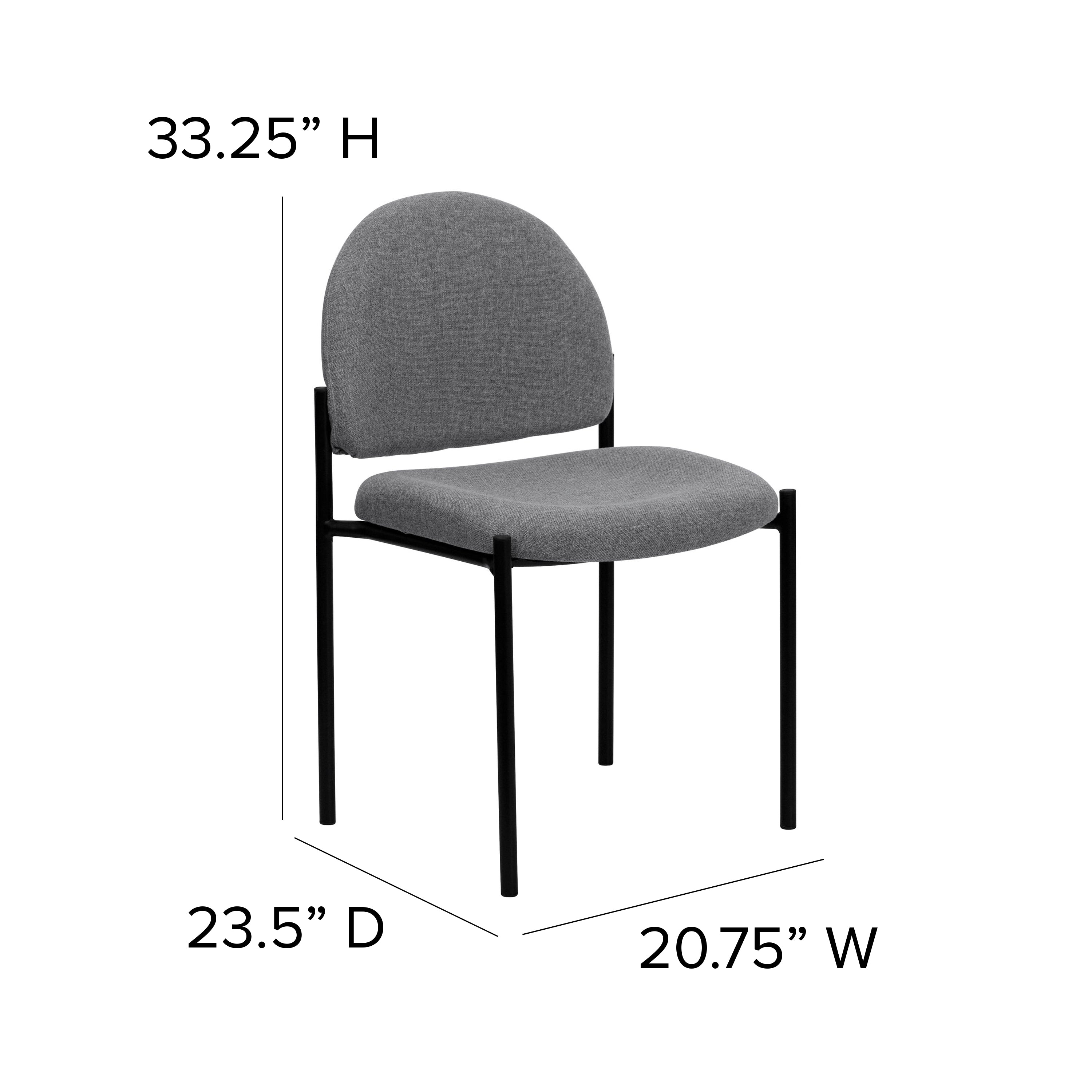Tania Comfort Gray Fabric Stackable Steel Side Reception Chair