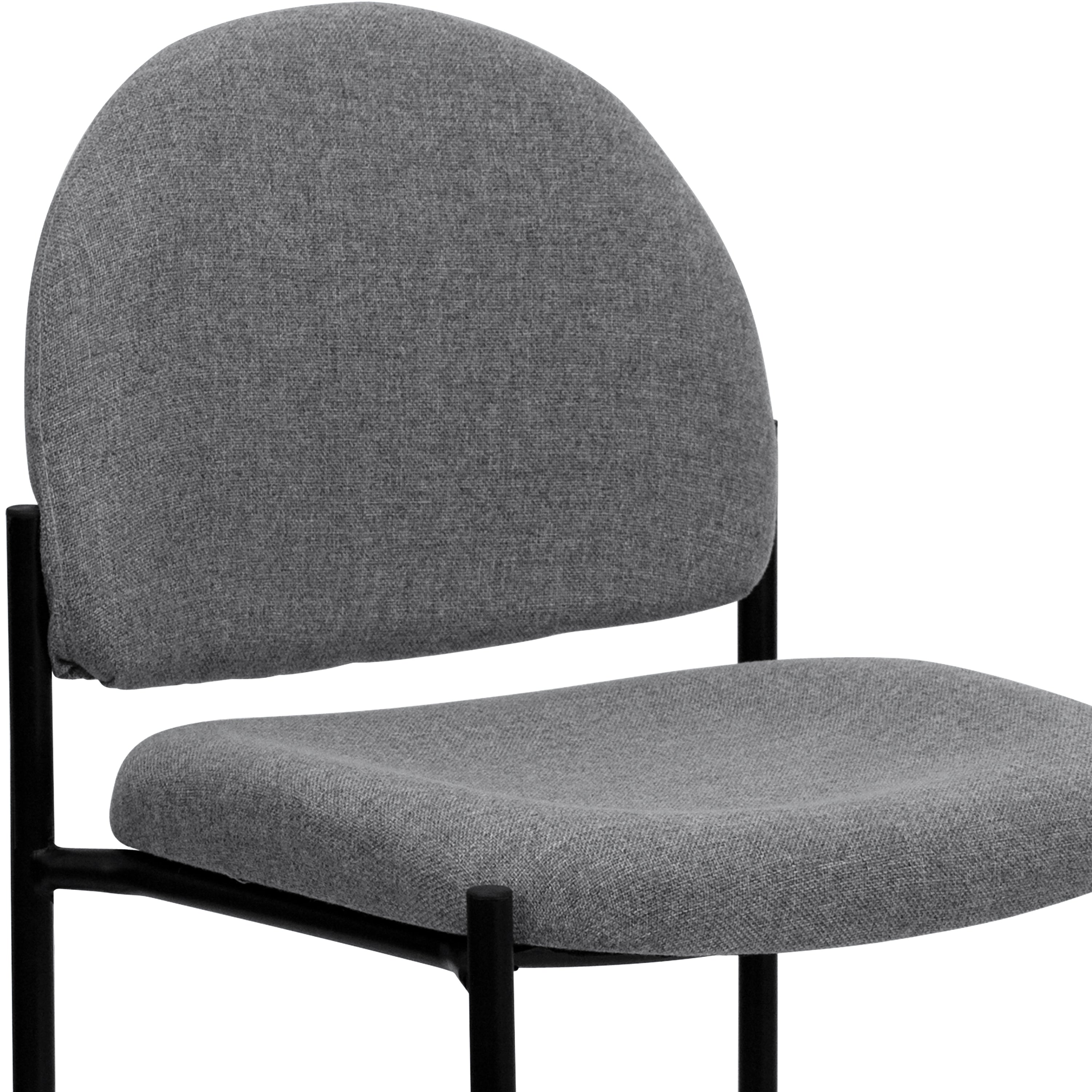 Tania Comfort Gray Fabric Stackable Steel Side Reception Chair