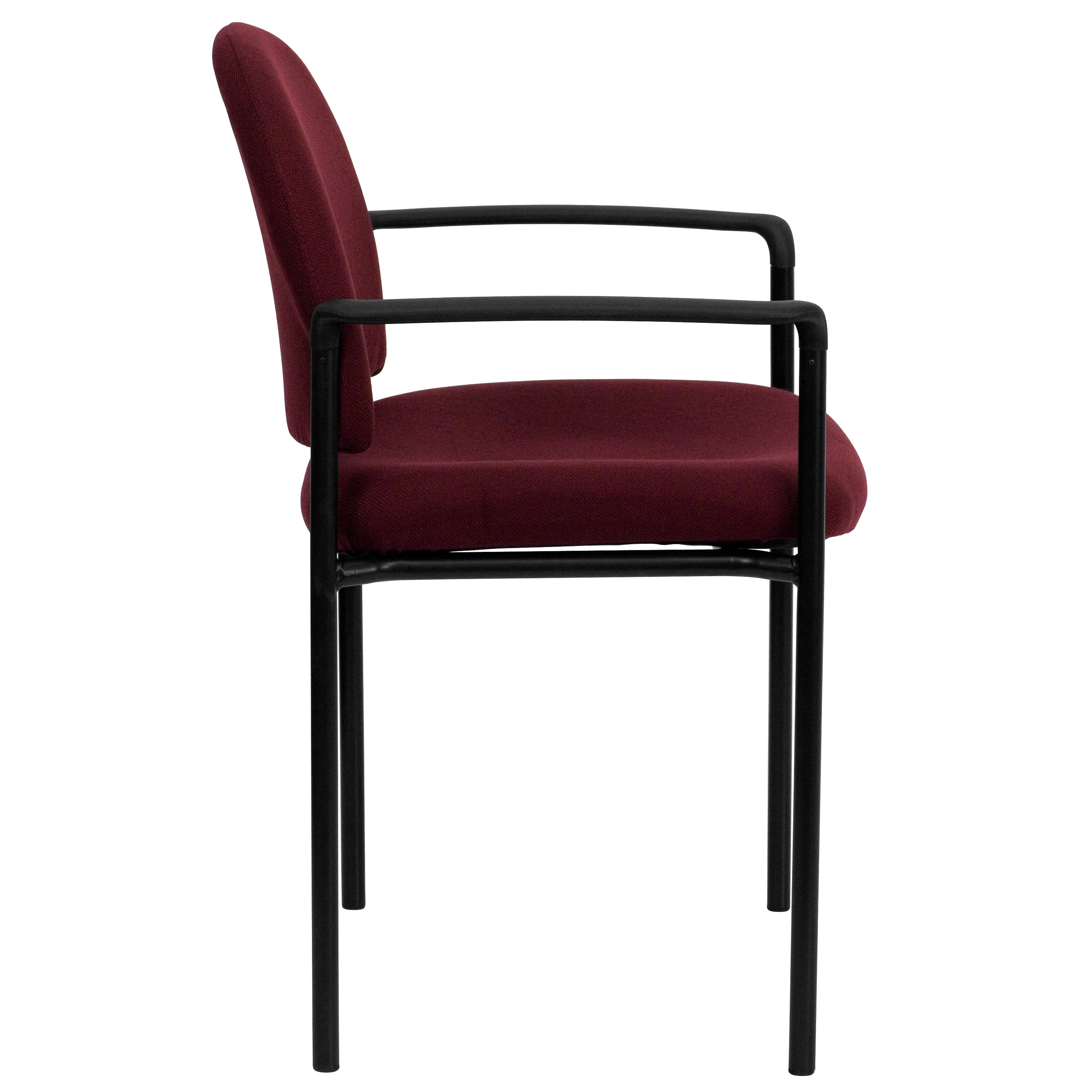 Tiffany Comfort Burgundy Fabric Stackable Steel Side Reception Chair with Arms