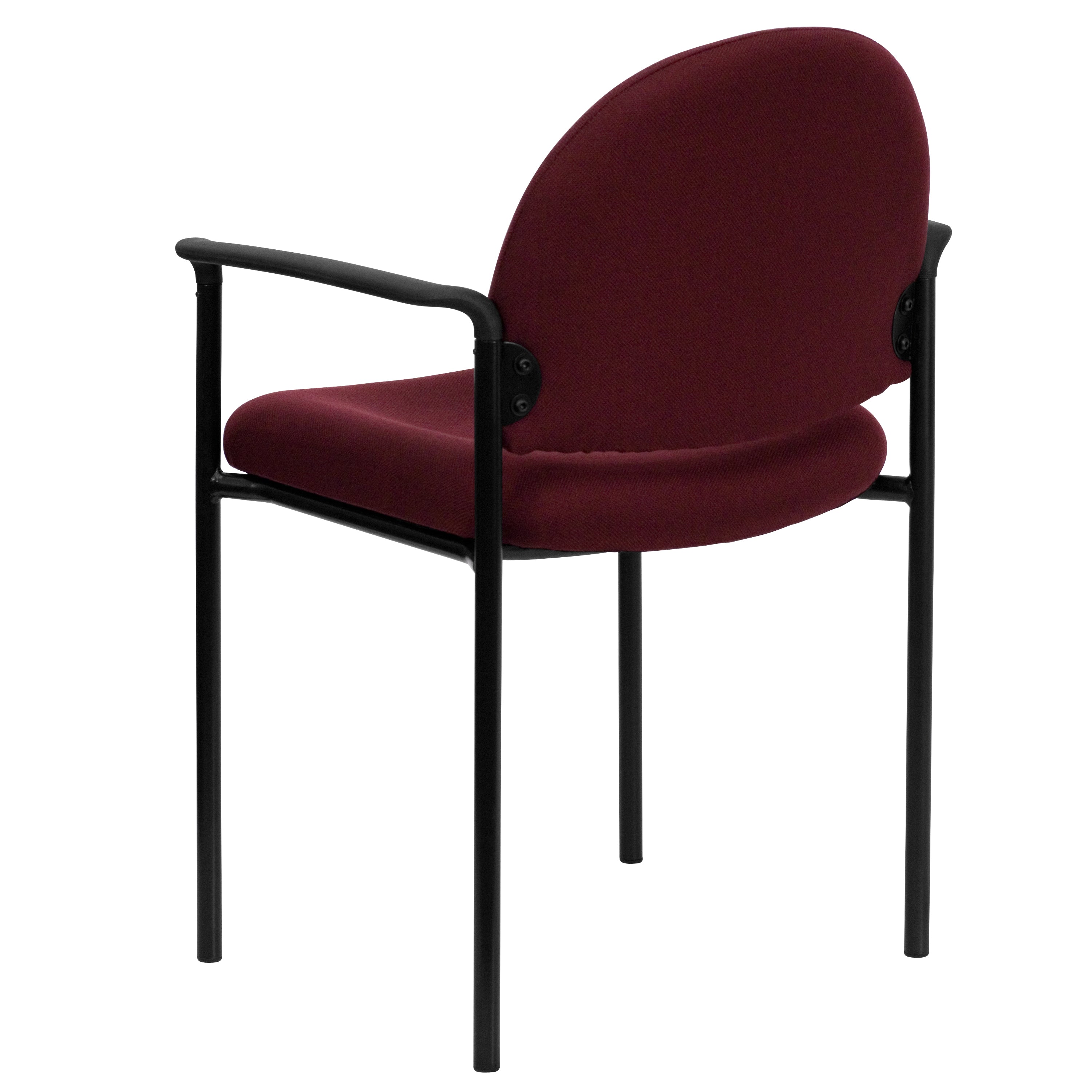 Tiffany Comfort Burgundy Fabric Stackable Steel Side Reception Chair with Arms
