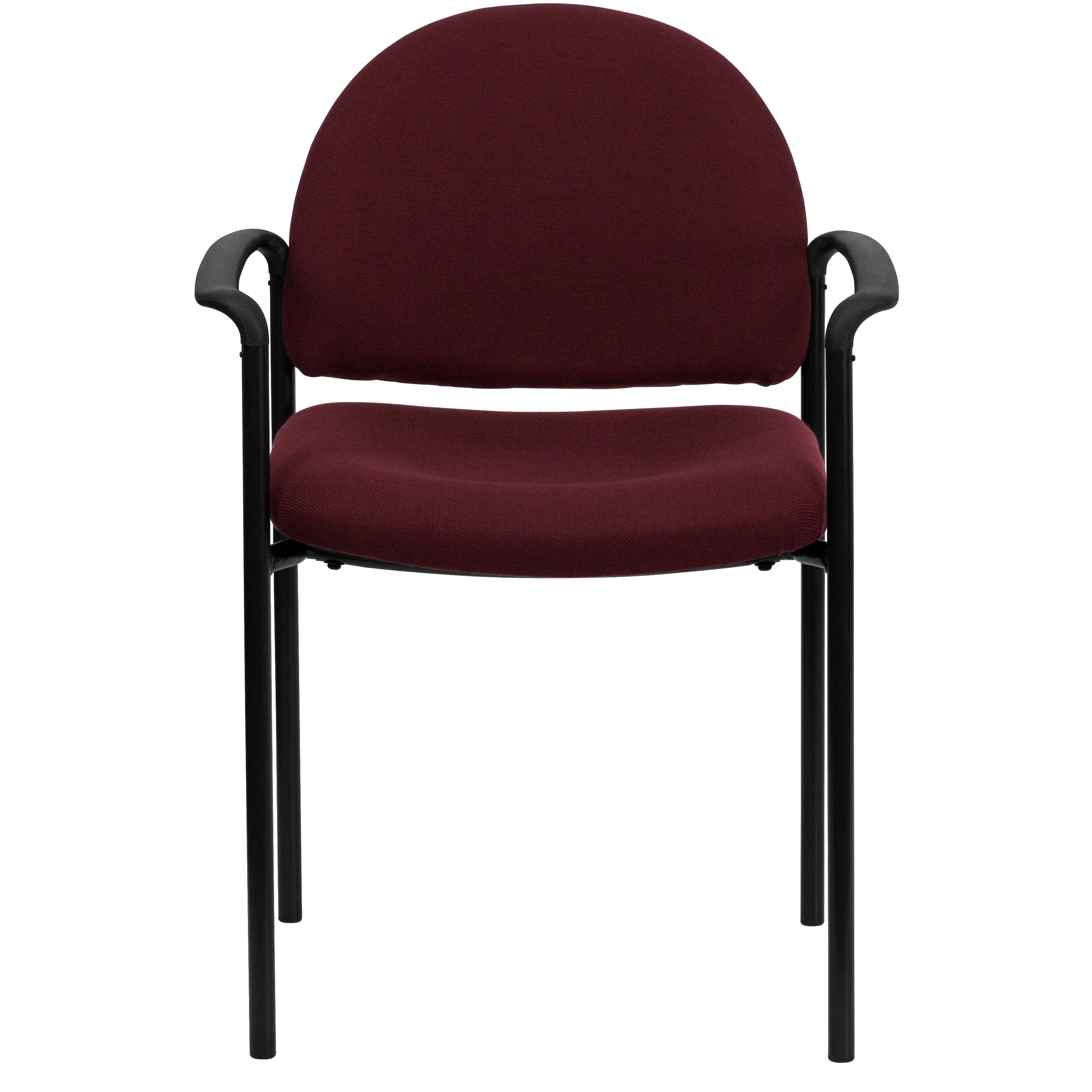 Tiffany Comfort Burgundy Fabric Stackable Steel Side Reception Chair with Arms