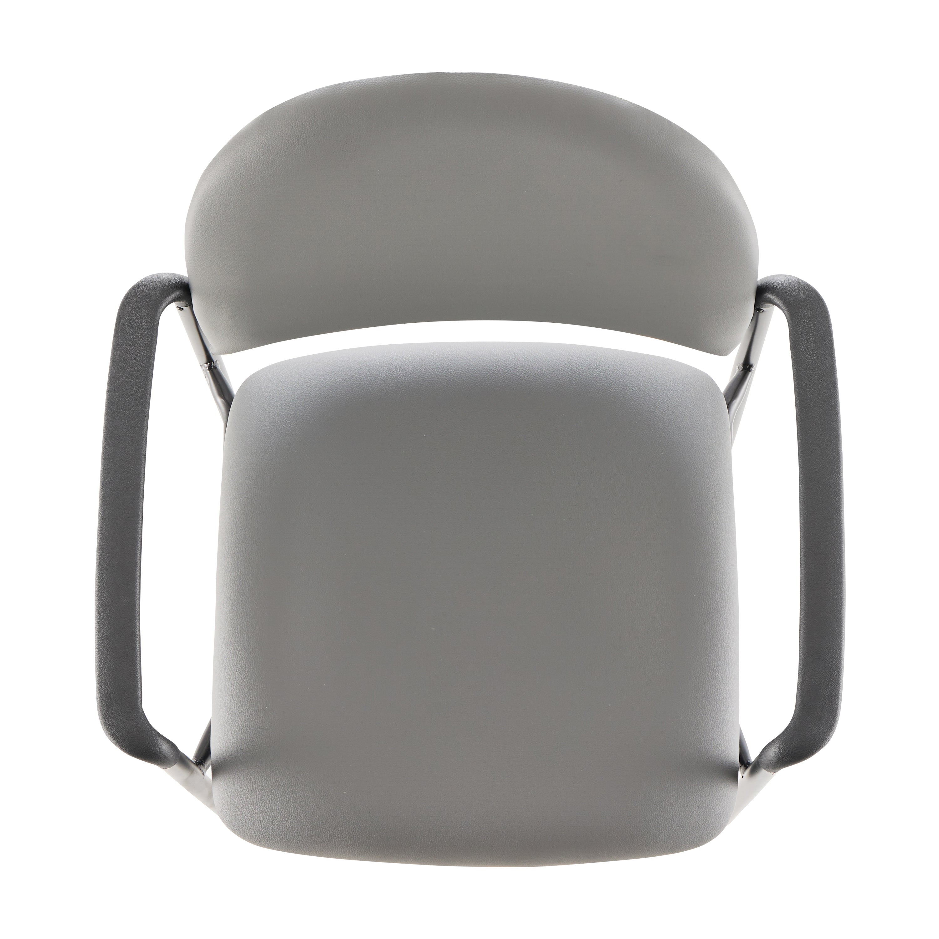 Tiffany Comfort Gray Vinyl Stackable Steel Side Reception Chair with Arms