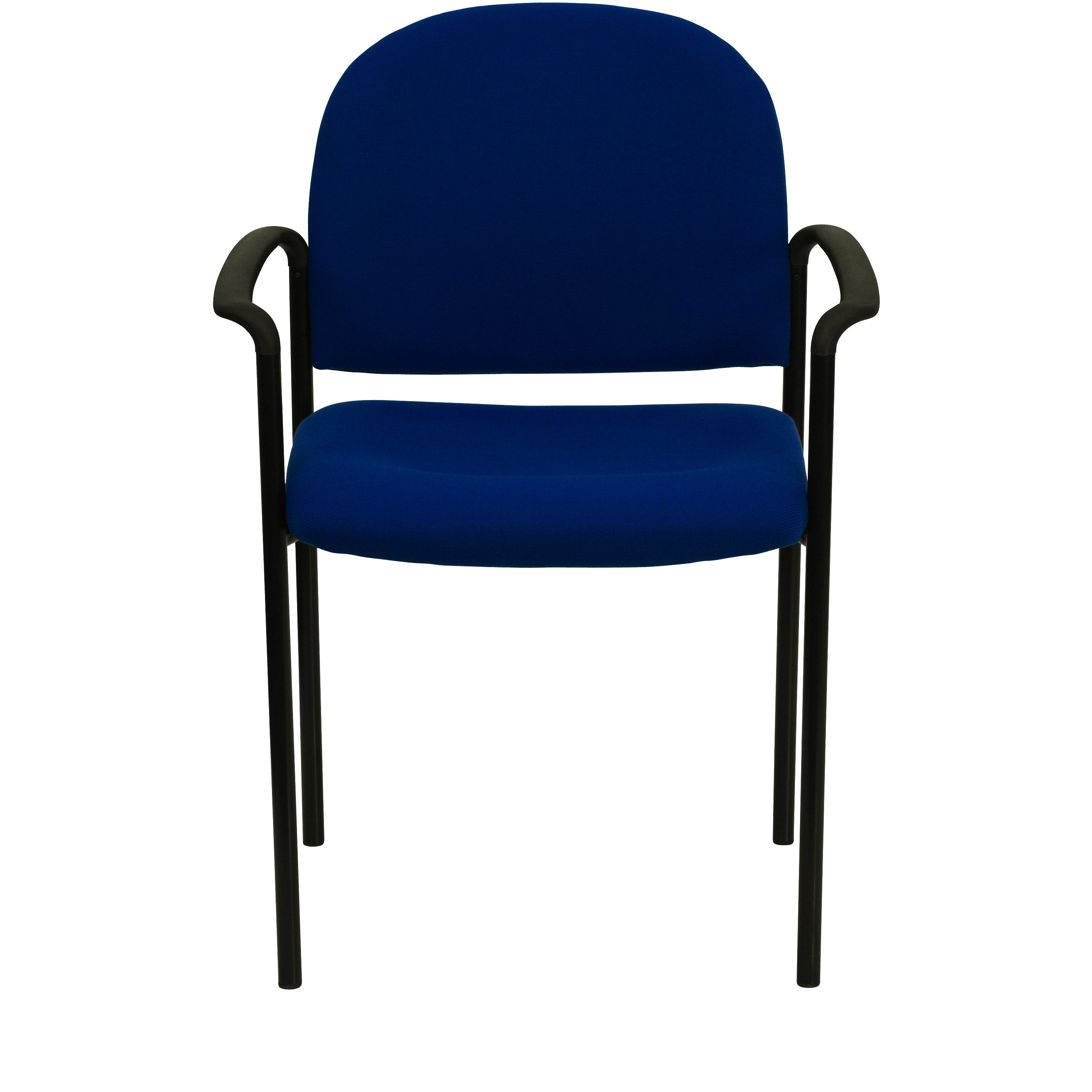 Tiffany Comfort Navy Fabric Stackable Steel Side Reception Chair with Arms