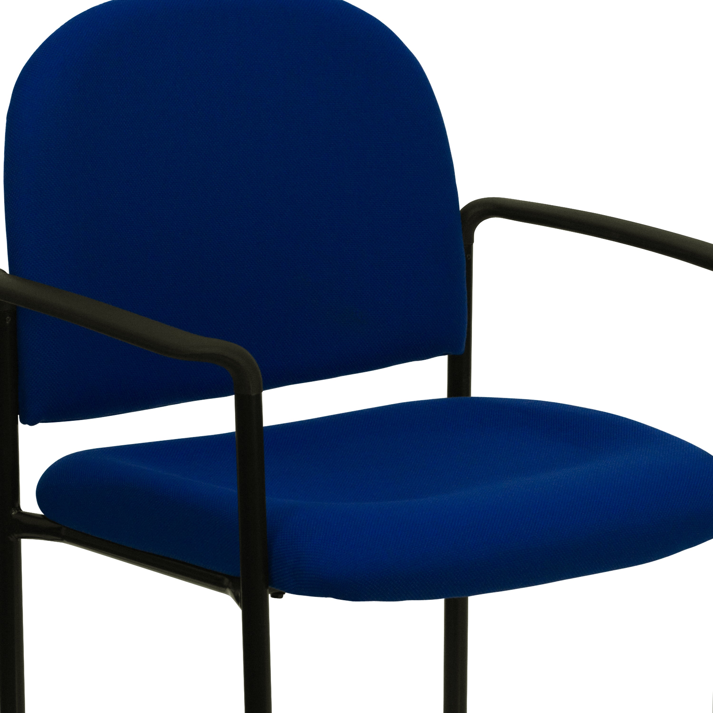 Tiffany Comfort Navy Fabric Stackable Steel Side Reception Chair with Arms