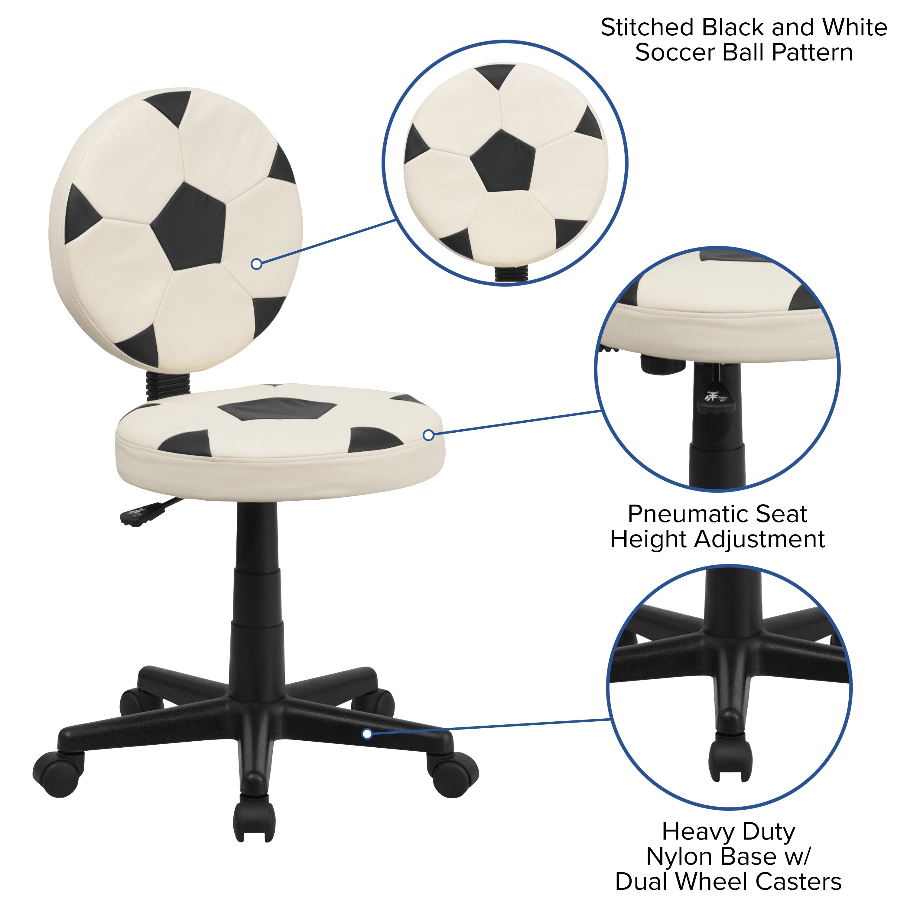 Billy Soccer Swivel Task Office Chair