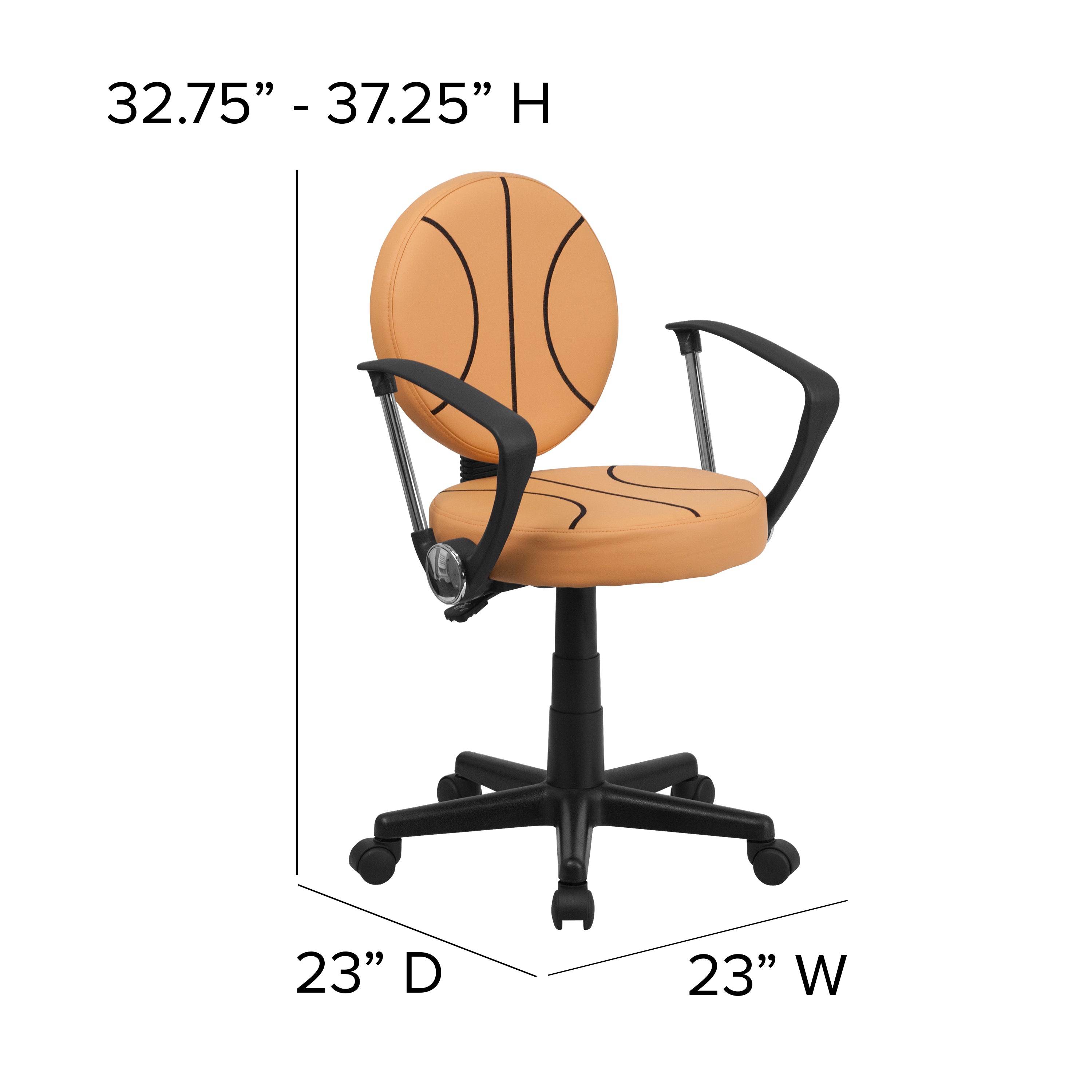 Brandon Basketball Swivel Task Office Chair with Arms