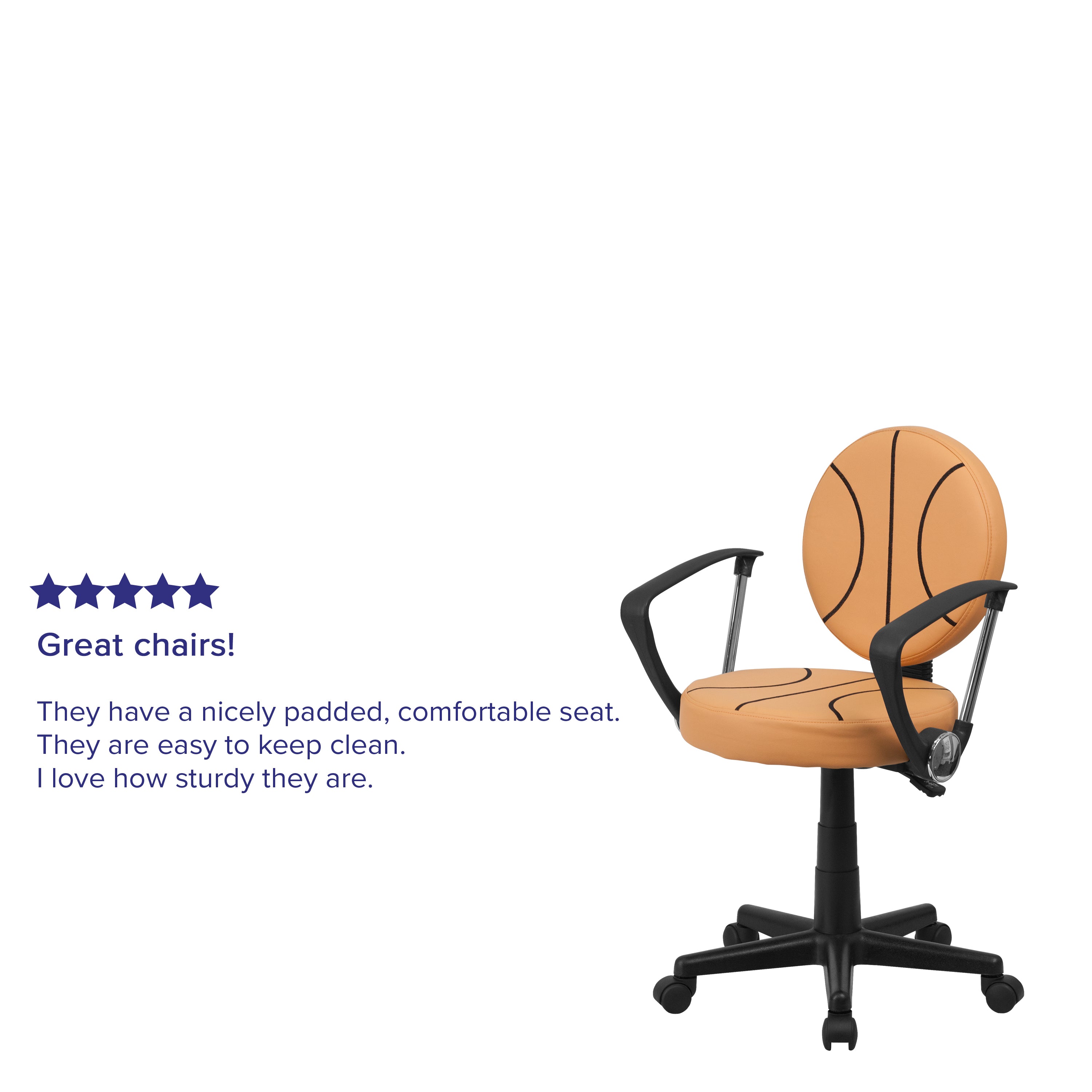 Brandon Basketball Swivel Task Office Chair with Arms