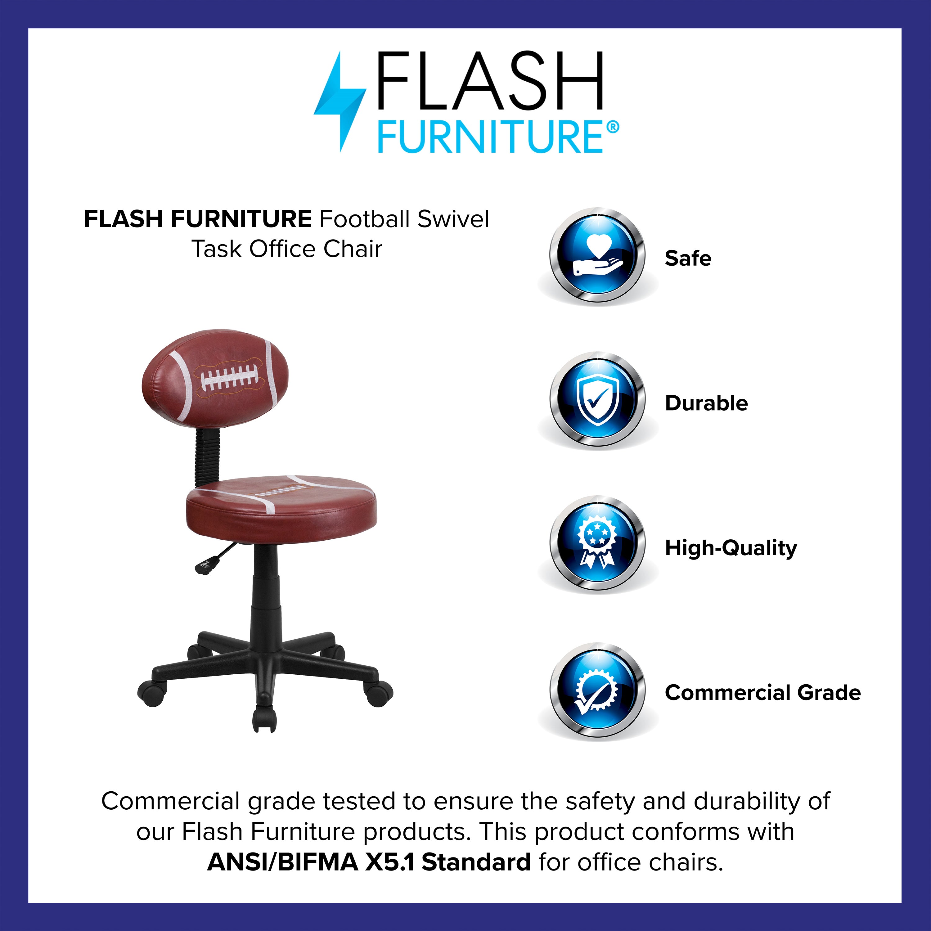 Preston Football Swivel Task Office Chair
