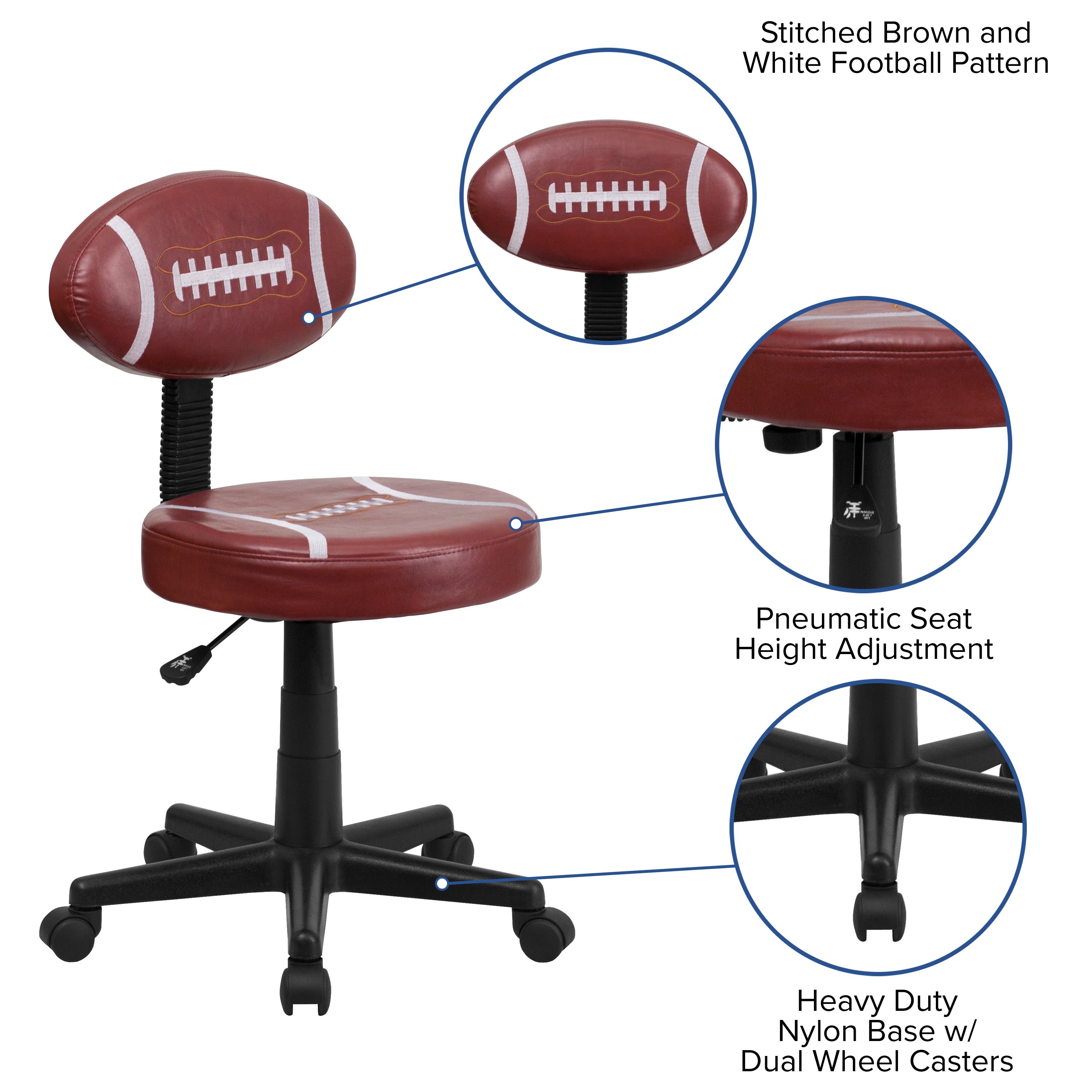 Preston Football Swivel Task Office Chair
