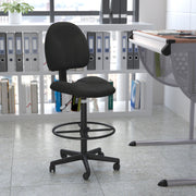 Bruce Black Patterned Fabric Drafting Chair (Cylinders: 22.5''-27''H or 26''-30.5''H)