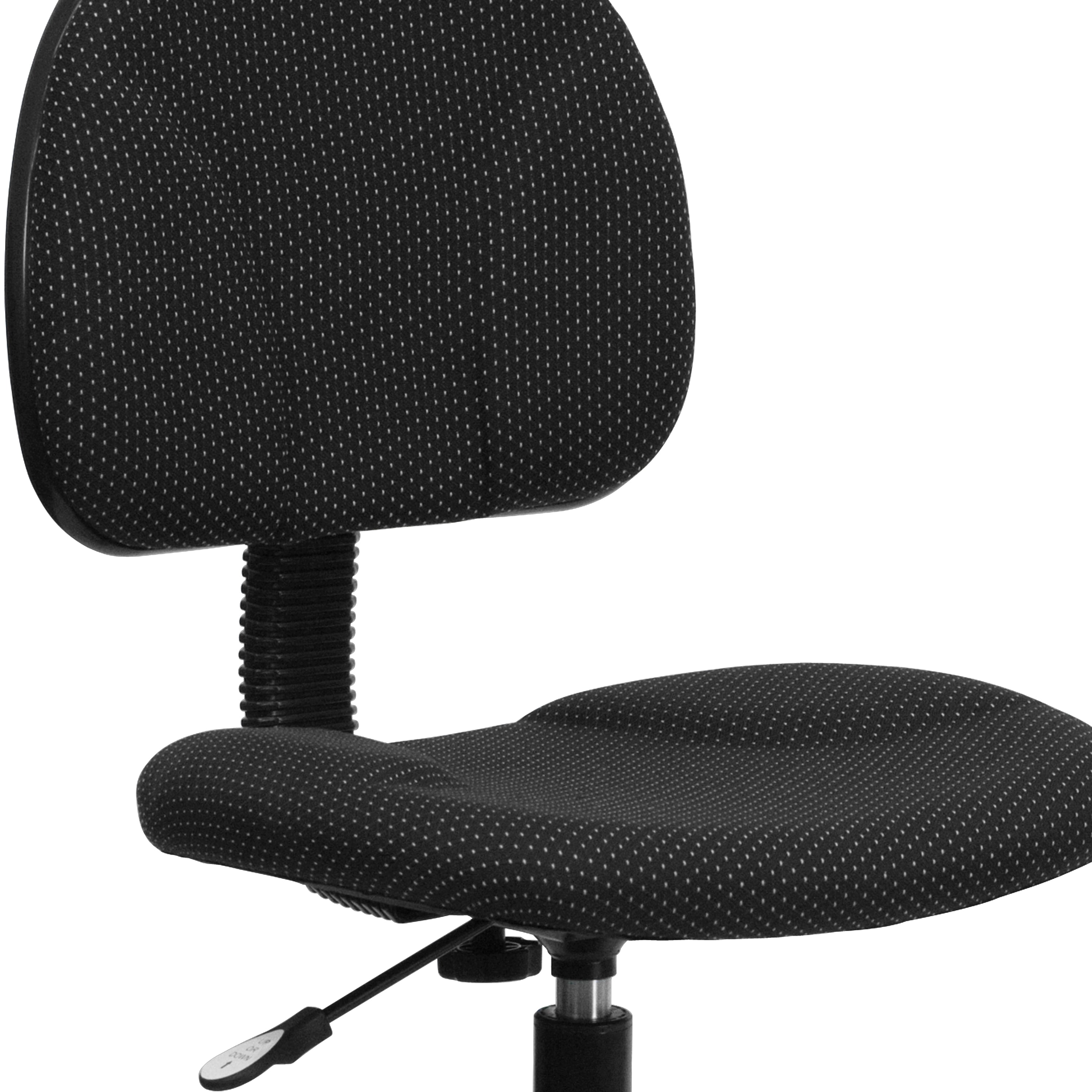 Bruce Black Patterned Fabric Drafting Chair (Cylinders: 22.5''-27''H or 26''-30.5''H)