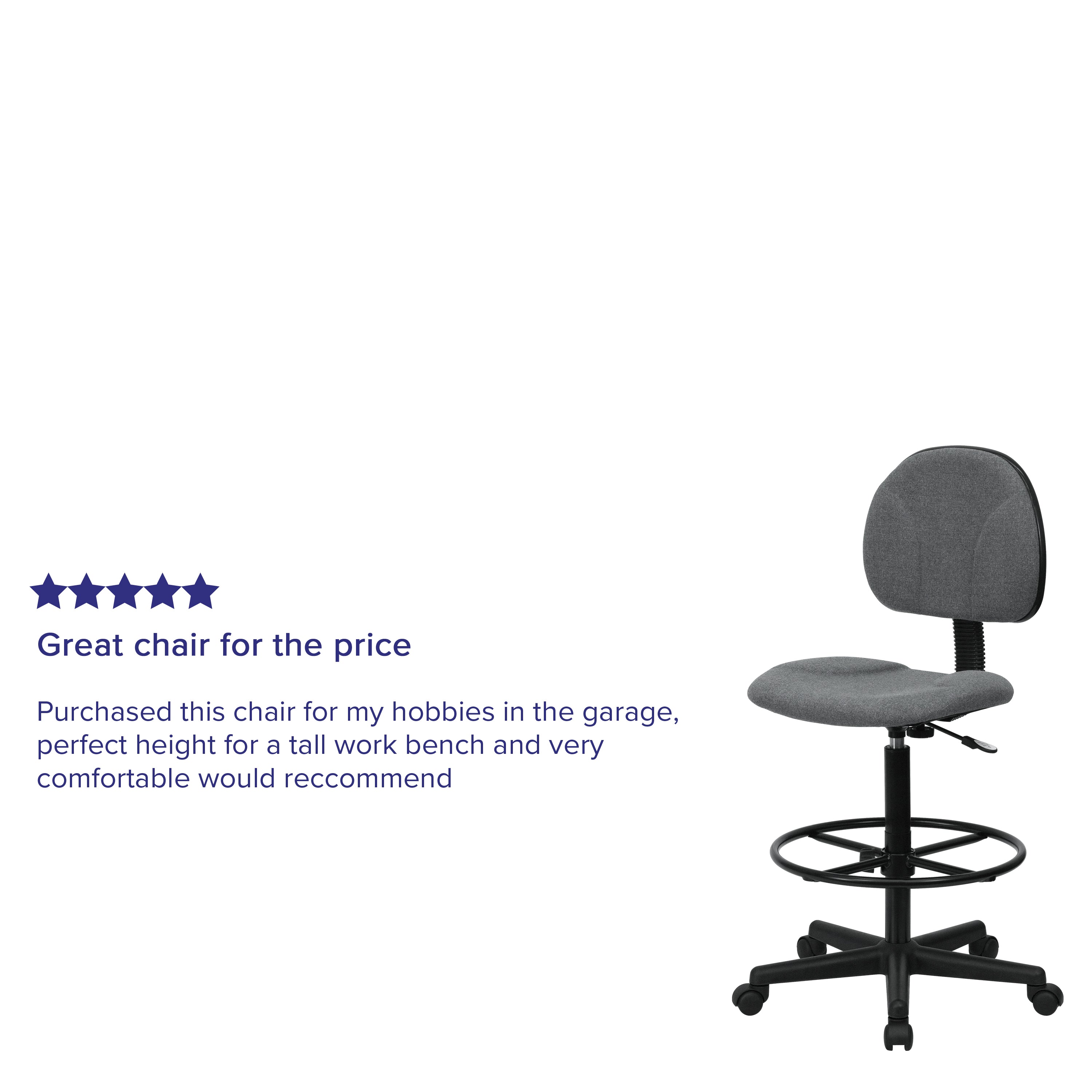 Bruce Gray Fabric Drafting Chair (Cylinders: 22.5''-27''H or 26''-30.5''H)