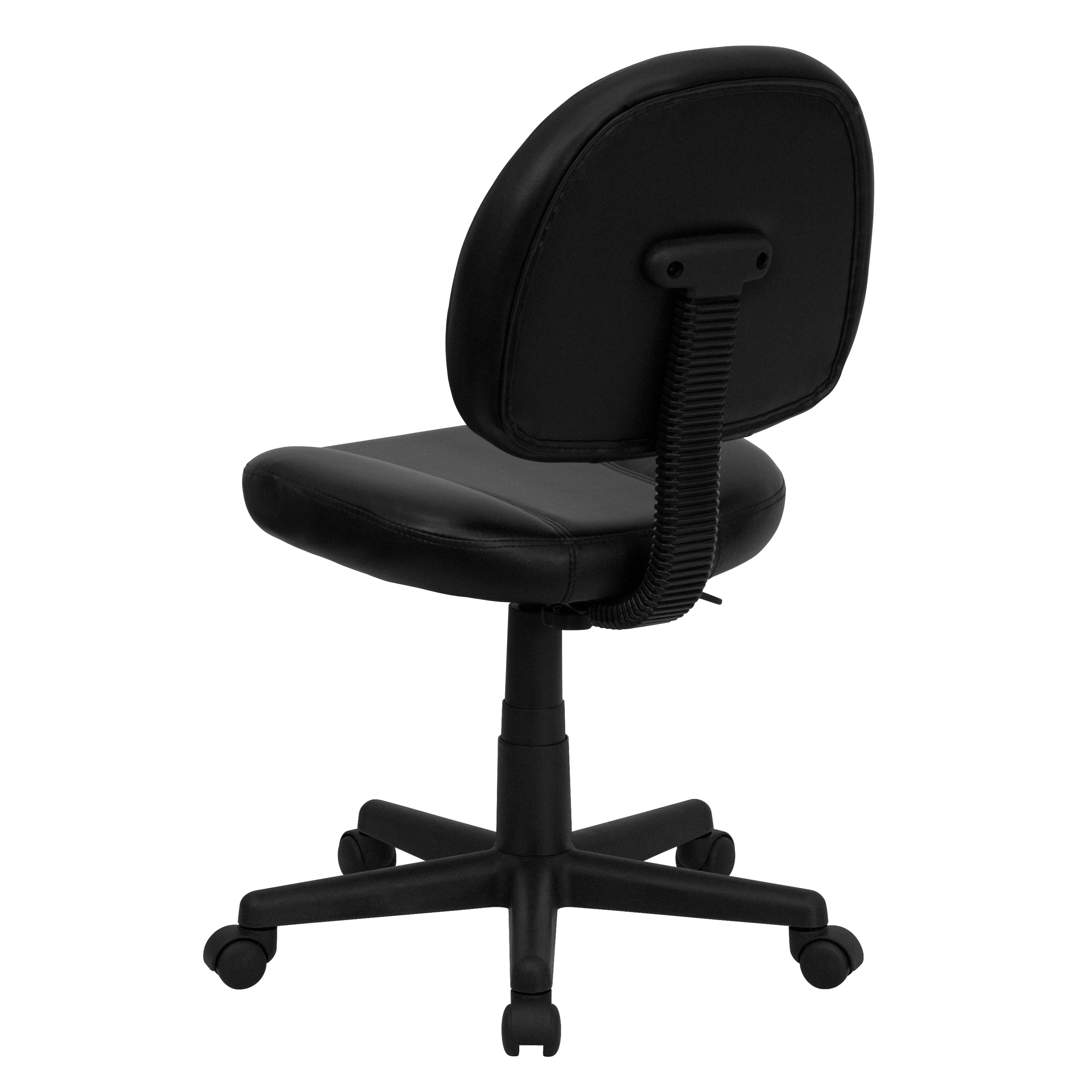 Ronald Mid-Back Black LeatherSoft Swivel Ergonomic Task Office Chair with Back Depth Adjustment