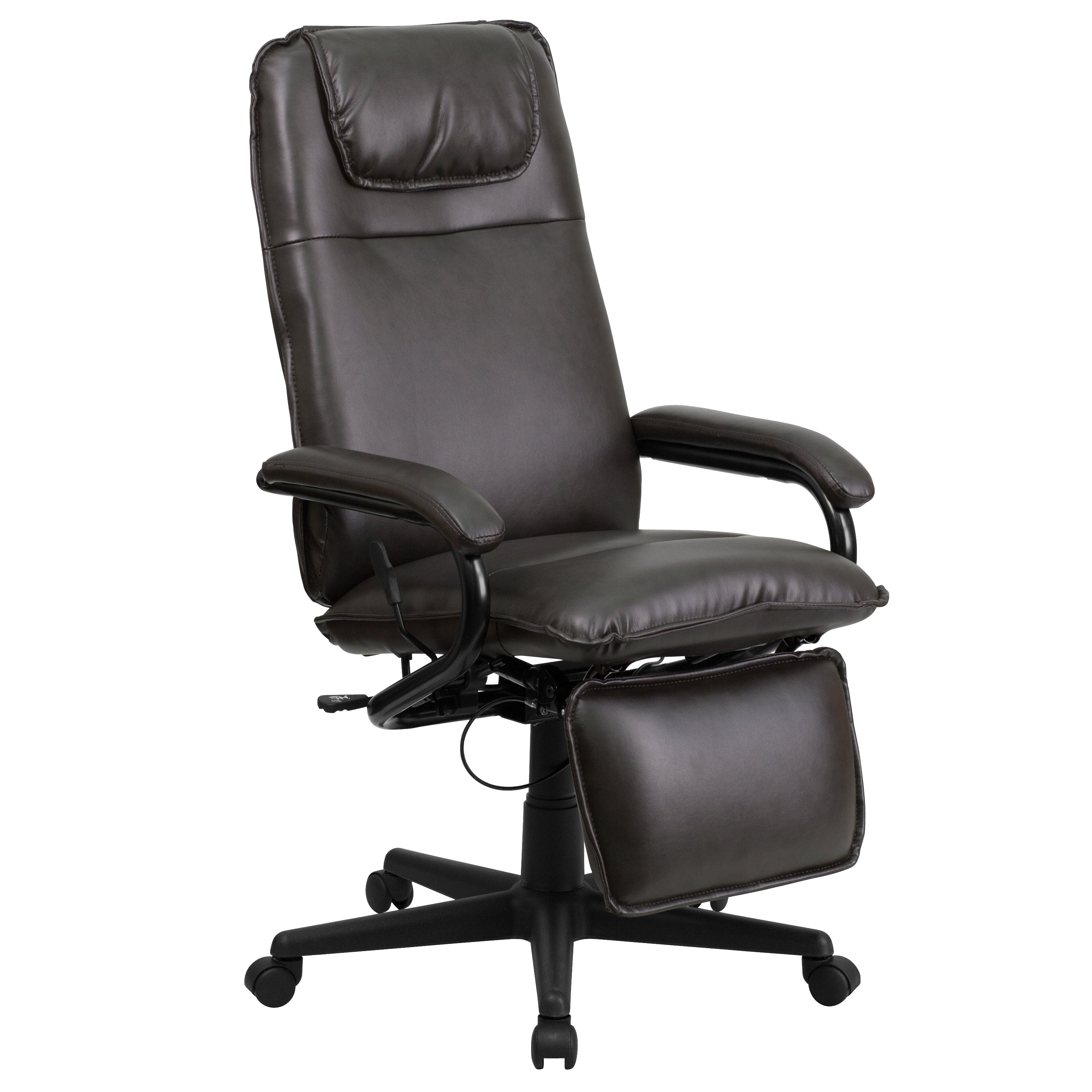 Robert High Back Brown LeatherSoft Executive Reclining Ergonomic Swivel Office Chair with Arms