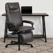 Robert High Back Brown LeatherSoft Executive Reclining Ergonomic Swivel Office Chair with Arms