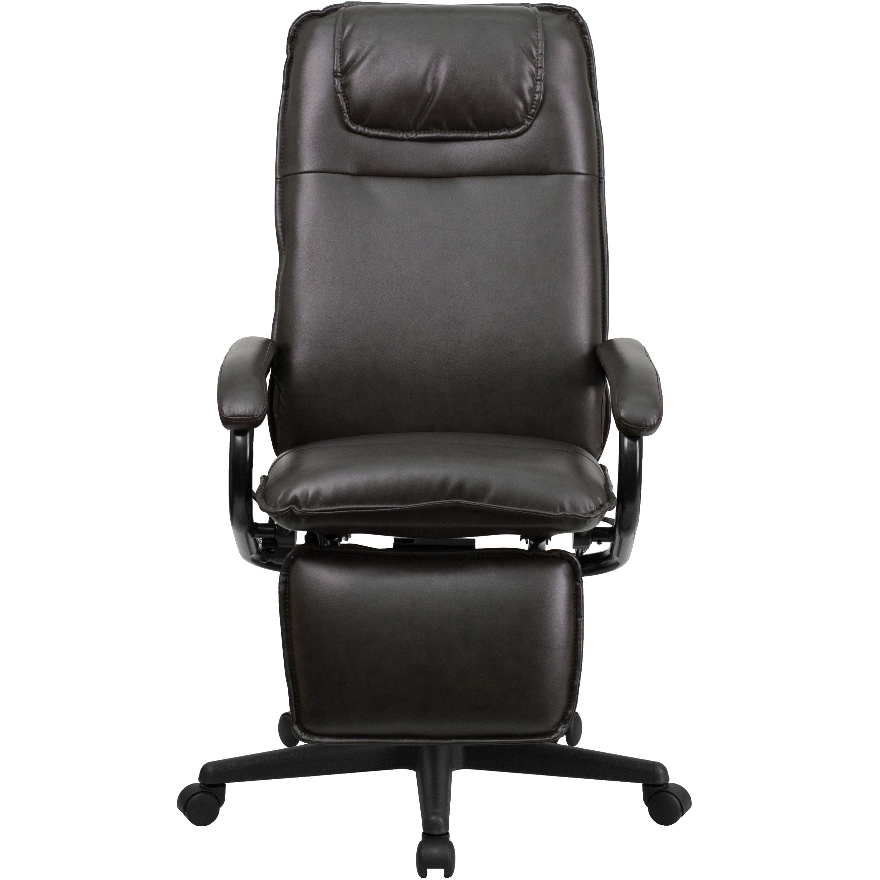 Robert High Back Brown LeatherSoft Executive Reclining Ergonomic Swivel Office Chair with Arms