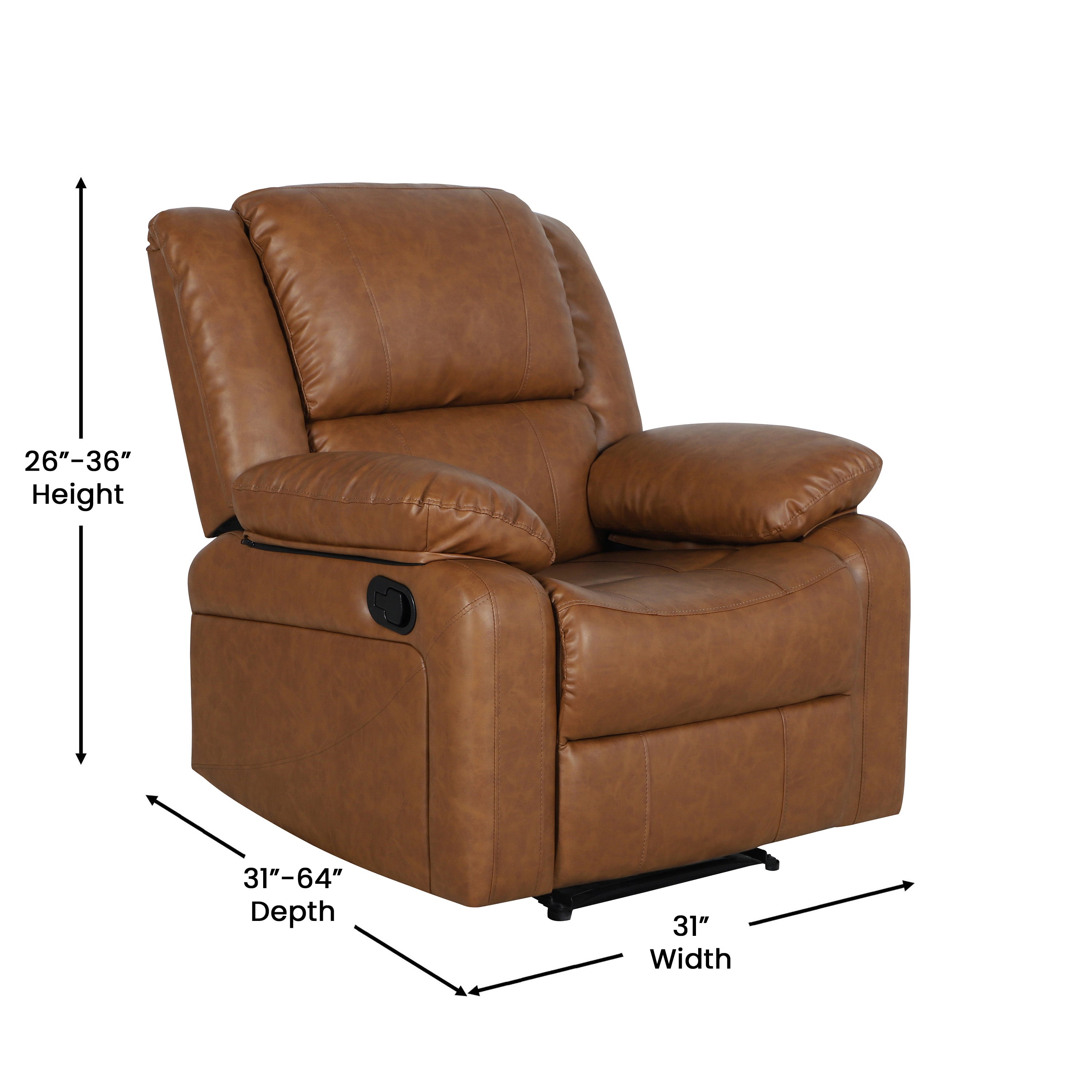 Harmony Series Cognac LeatherSoft Recliner
