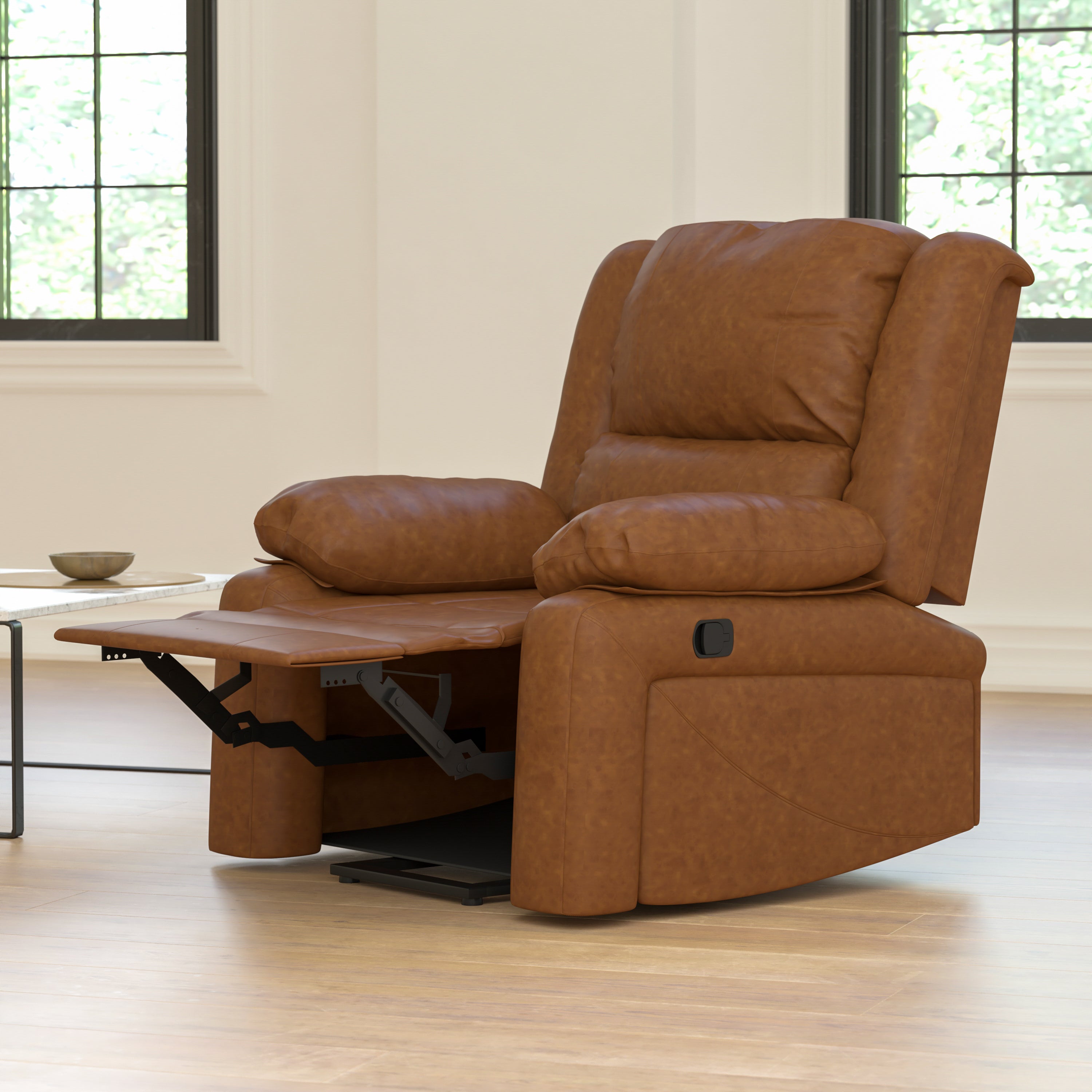 Harmony Series Cognac LeatherSoft Recliner