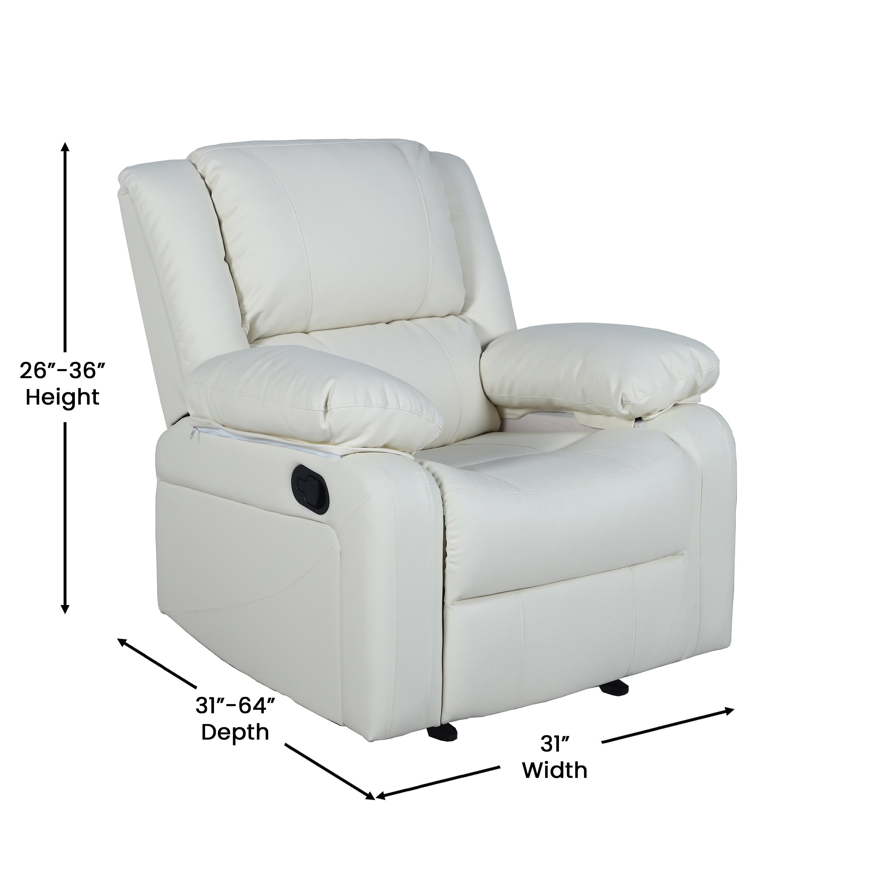 Harmony Series Cream LeatherSoft Recliner