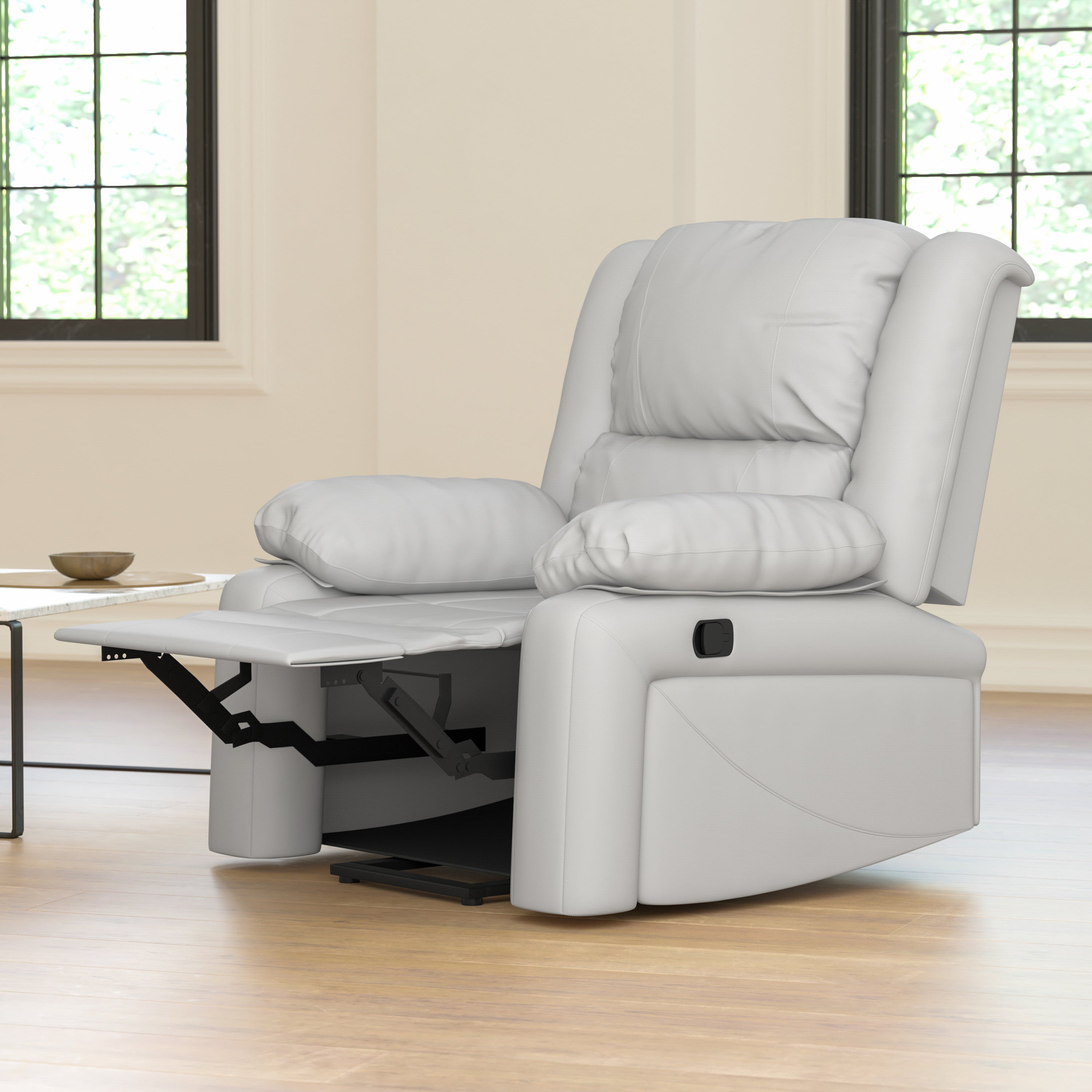 Harmony Series Cream LeatherSoft Recliner