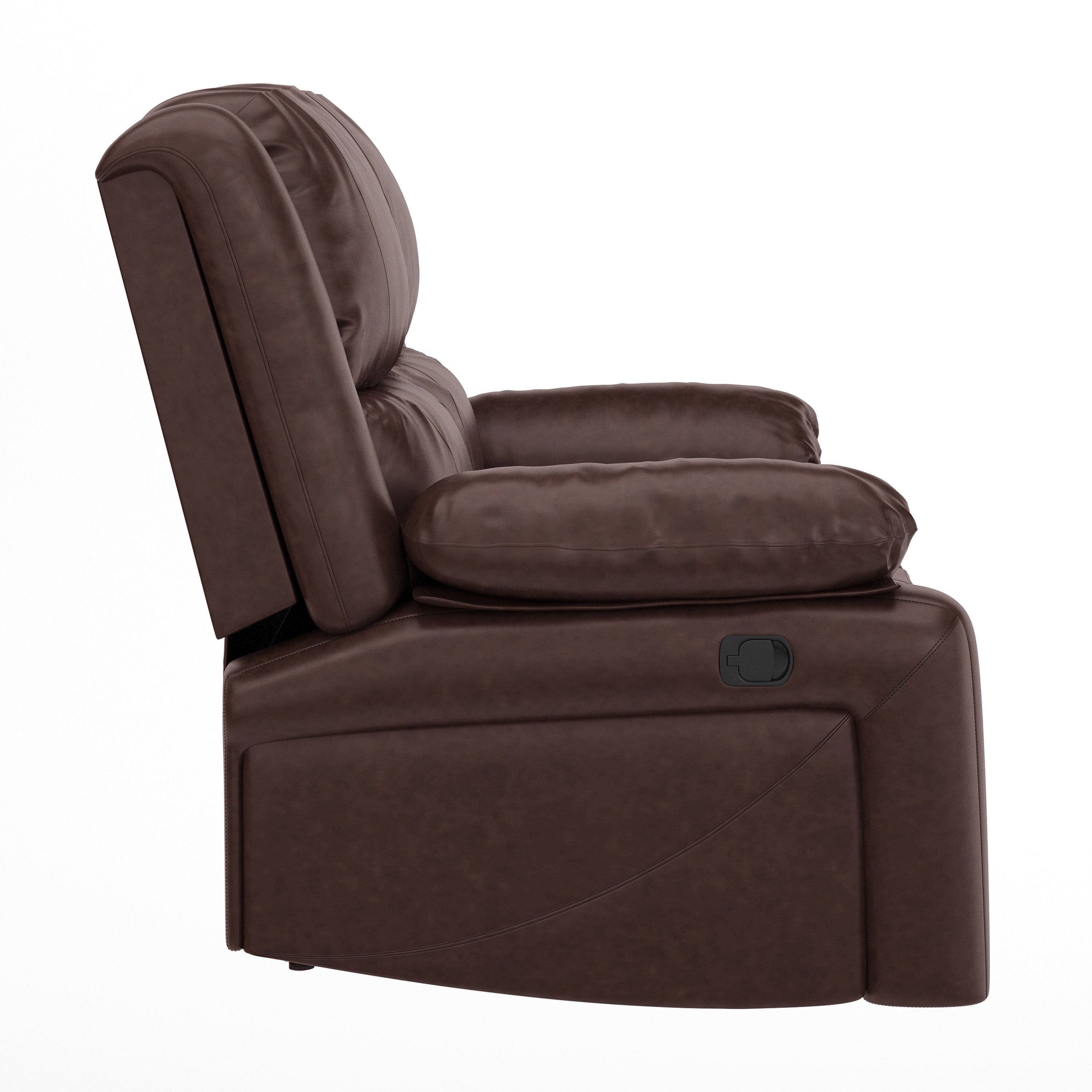 Harmony Series Brown LeatherSoft Loveseat with Two Built-In Recliners
