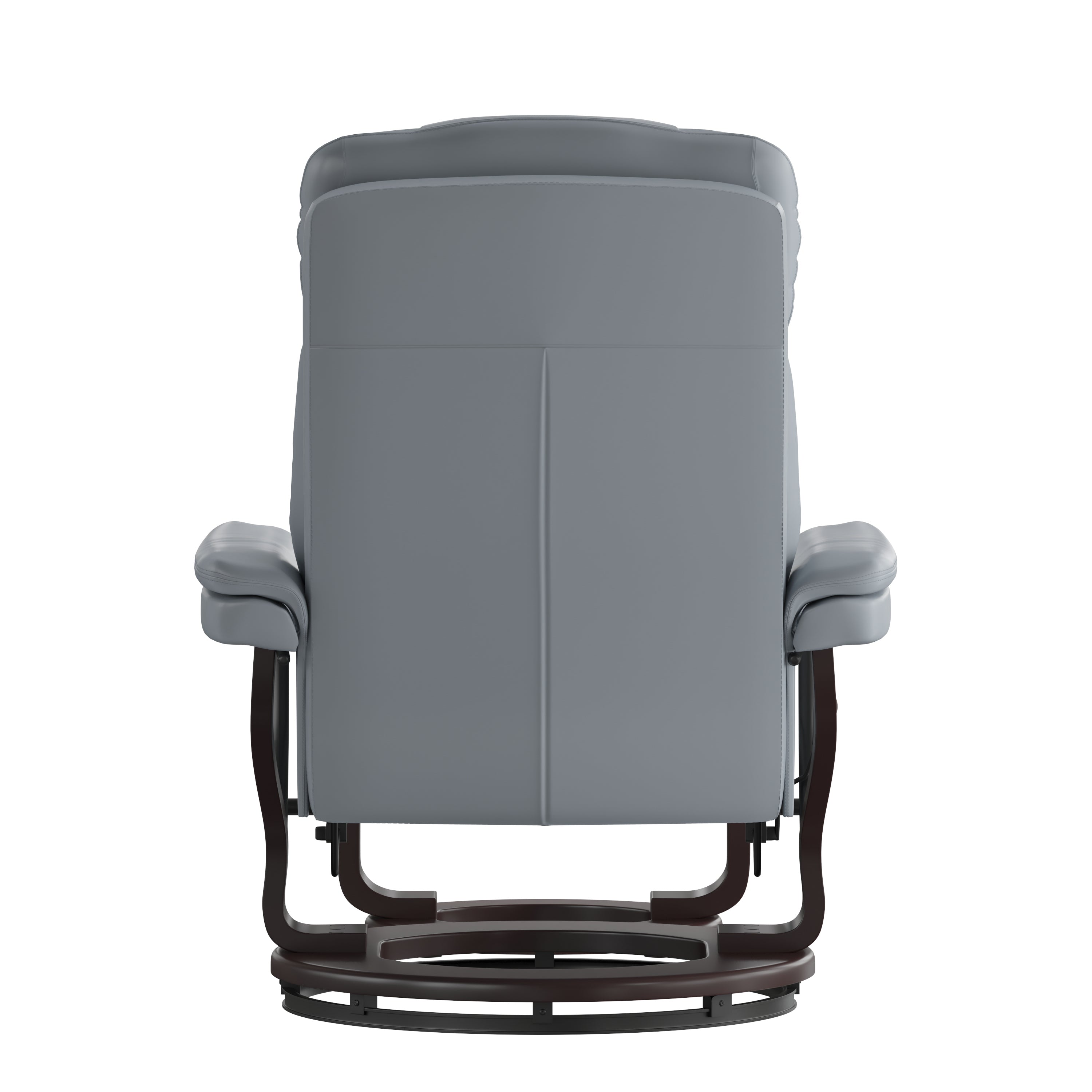 Allie Recliner Chair with Ottoman | Gray LeatherSoft Swivel Recliner Chair with Ottoman Footrest