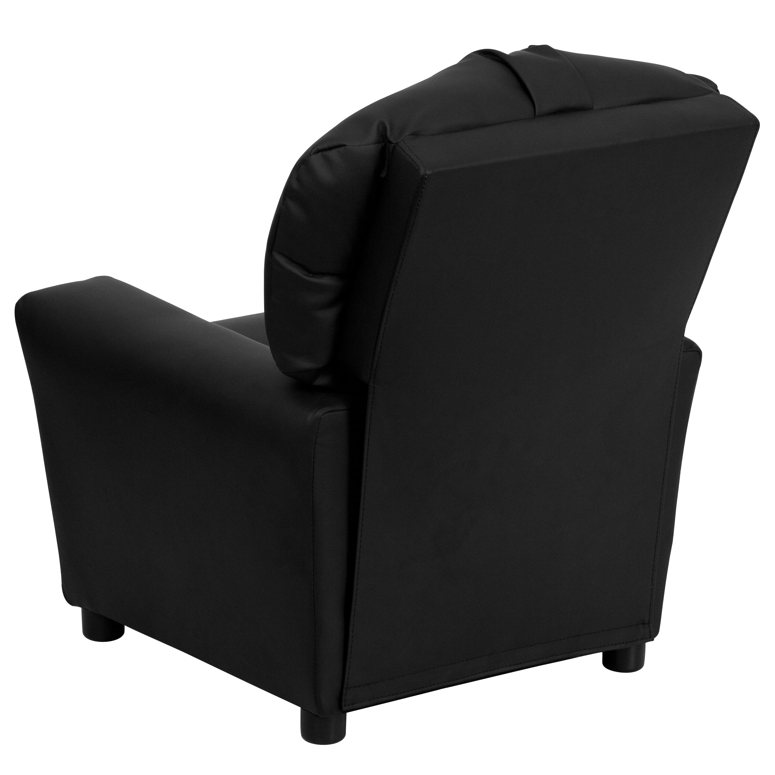 Chandler Contemporary Black LeatherSoft Kids Recliner with Cup Holder