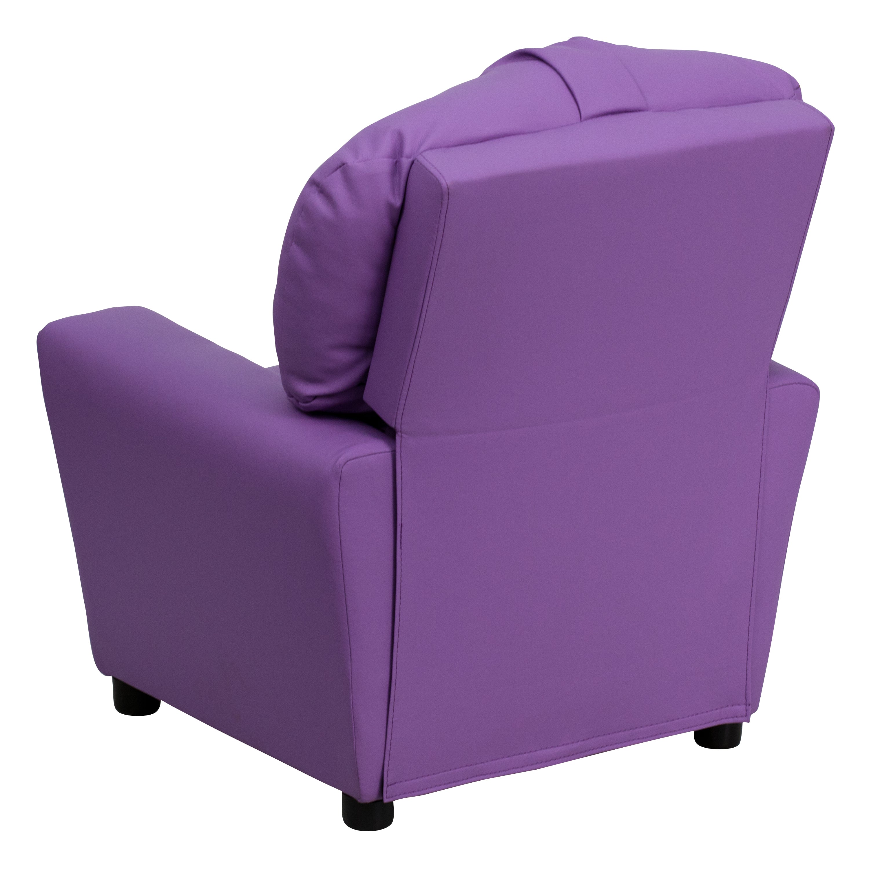 Chandler Contemporary Lavender Vinyl Kids Recliner with Cup Holder