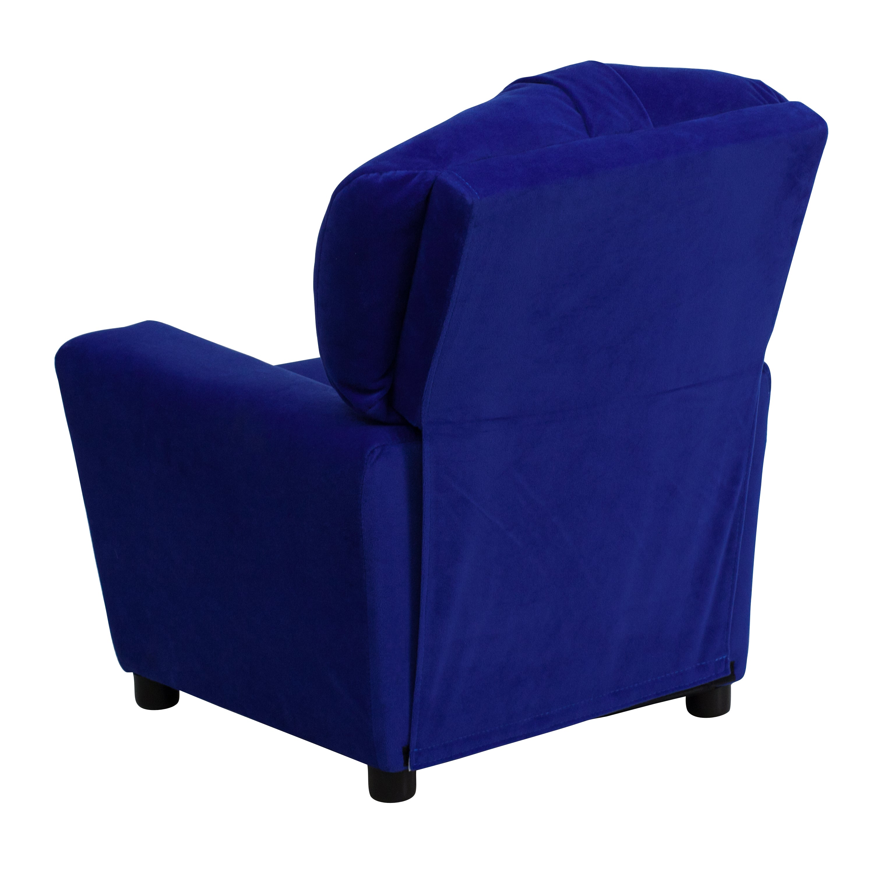 Chandler Contemporary Blue Microfiber Kids Recliner with Cup Holder