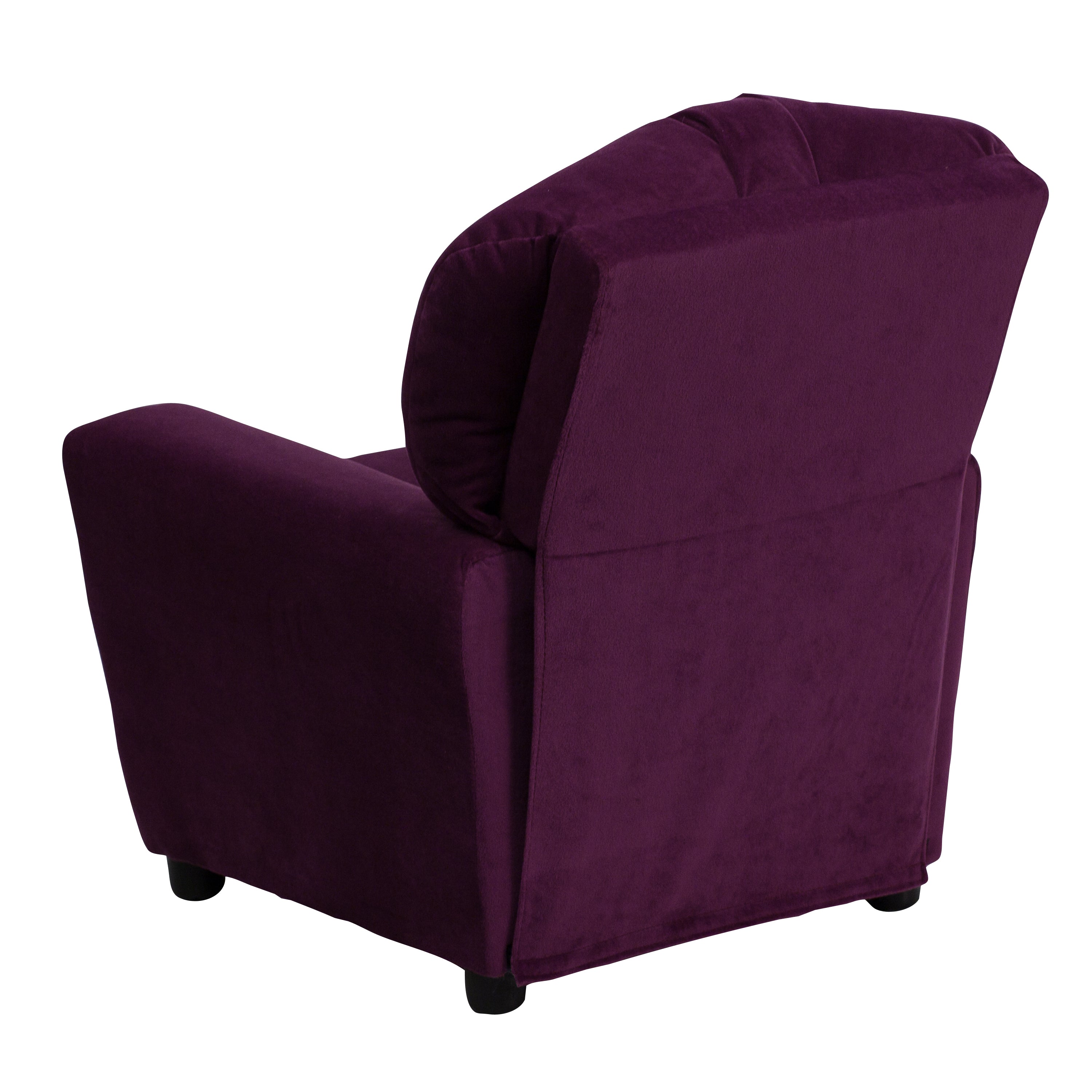Chandler Contemporary Purple Microfiber Kids Recliner with Cup Holder