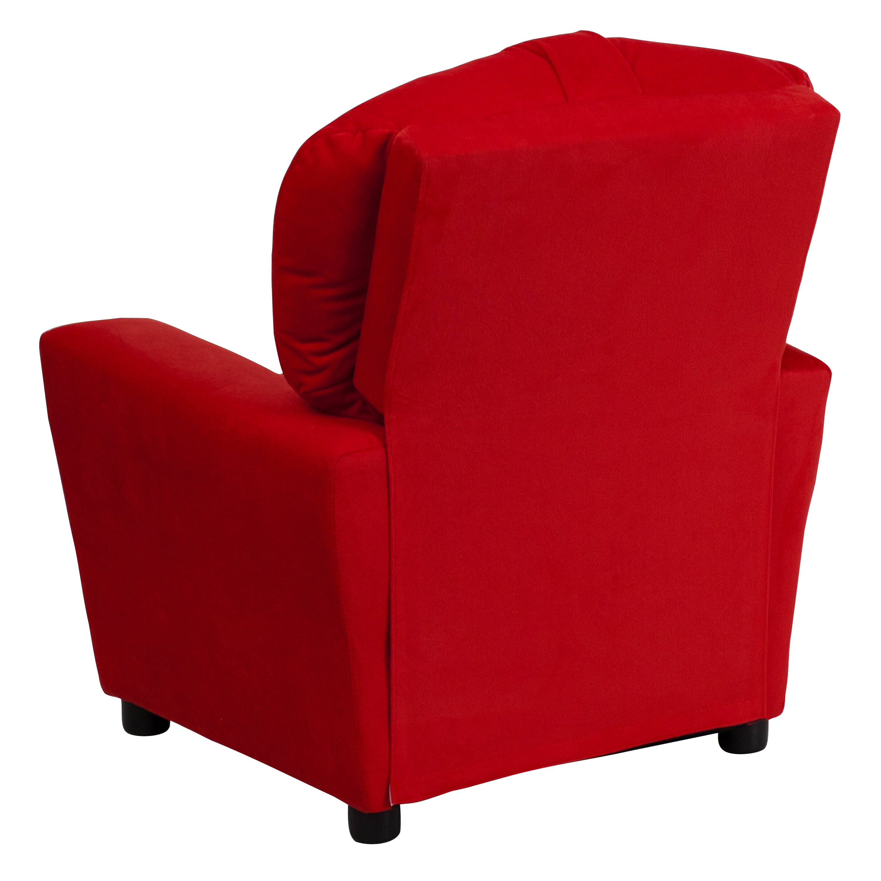 Chandler Contemporary Red Microfiber Kids Recliner with Cup Holder