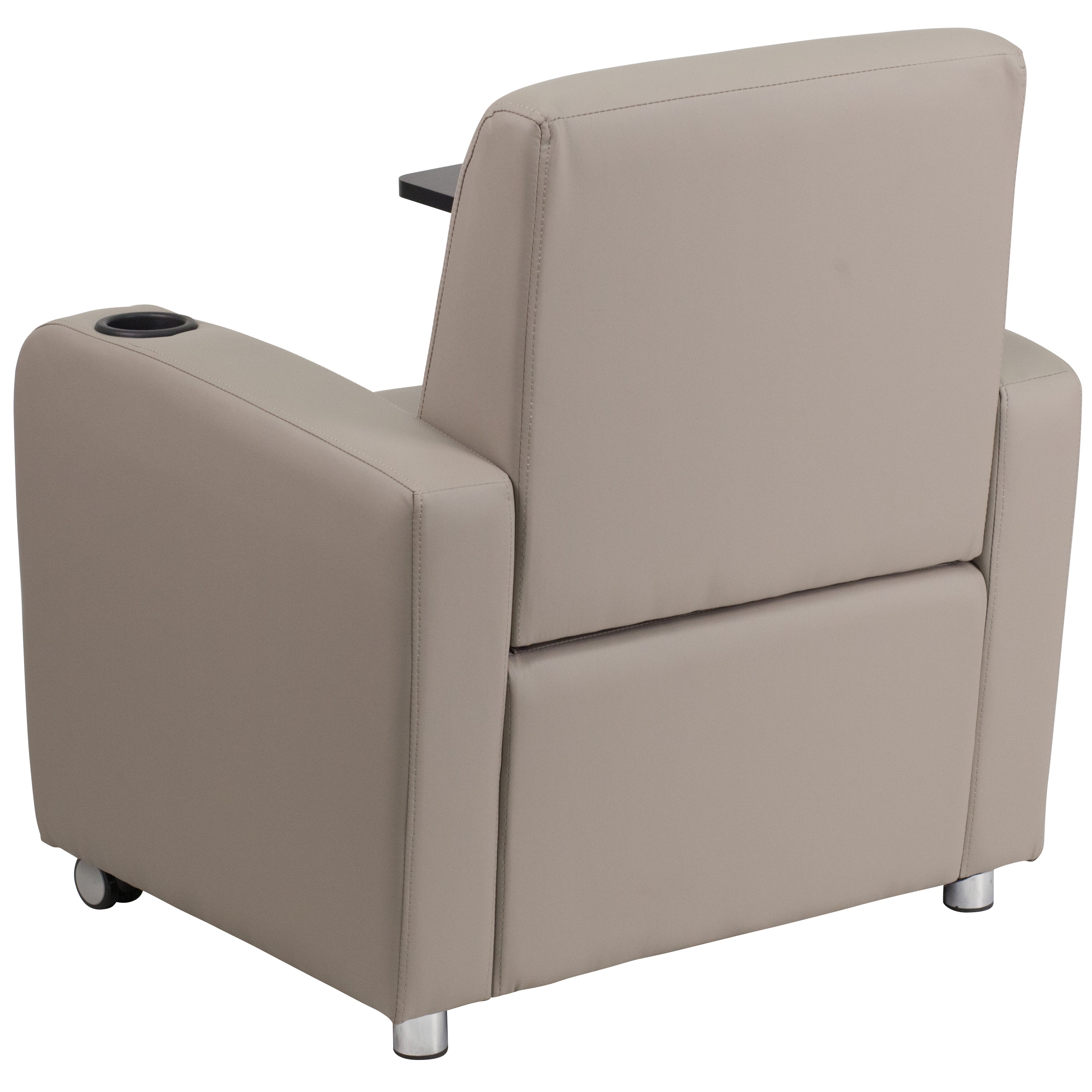 George Gray LeatherSoft Guest Chair with Tablet Arm, Front Wheel Casters and Cup Holder
