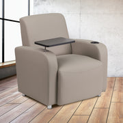 George Gray LeatherSoft Guest Chair with Tablet Arm, Chrome Legs and Cup Holder
