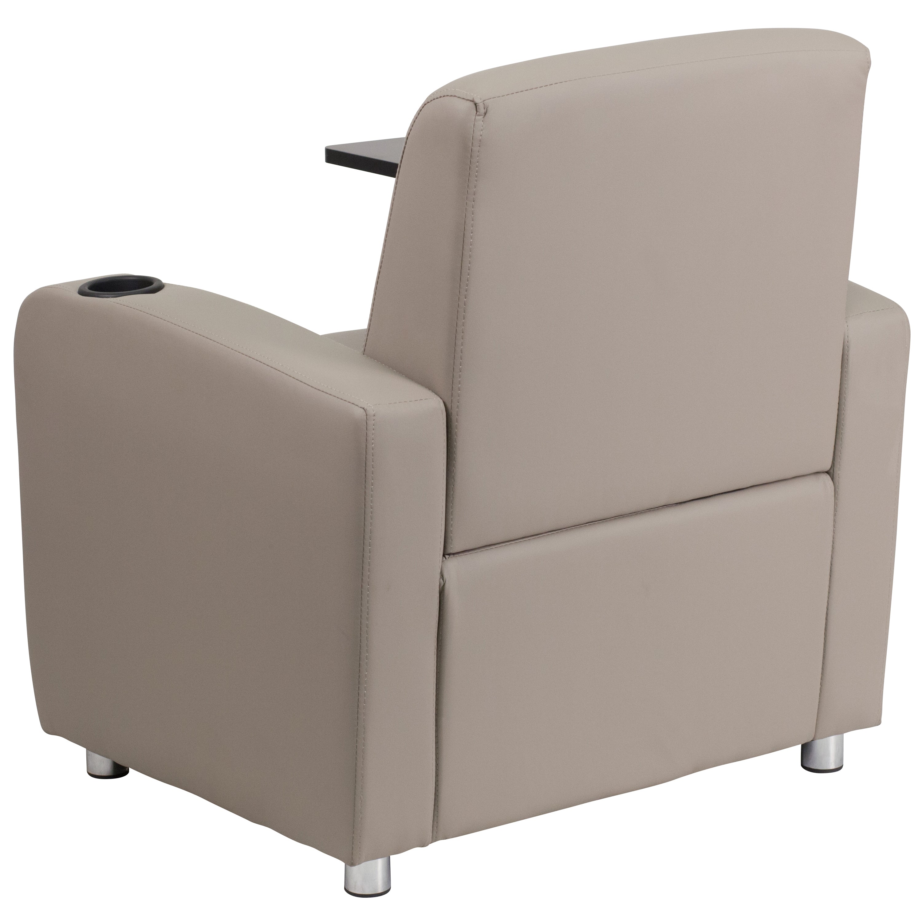 George Gray LeatherSoft Guest Chair with Tablet Arm, Chrome Legs and Cup Holder