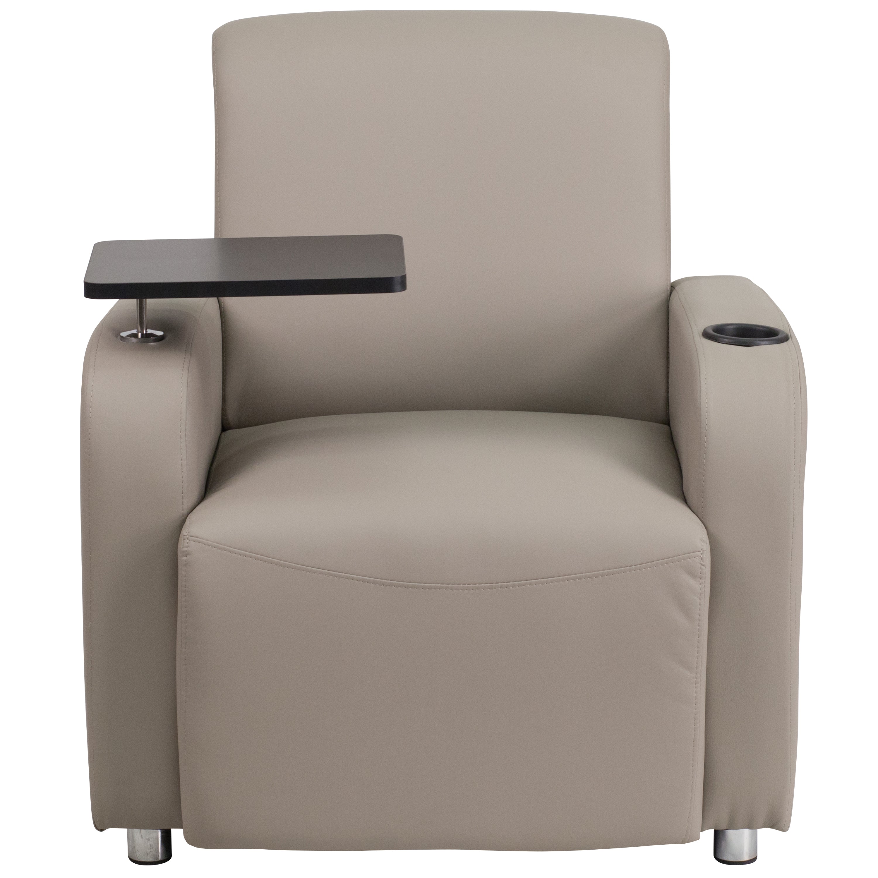 George Gray LeatherSoft Guest Chair with Tablet Arm, Chrome Legs and Cup Holder