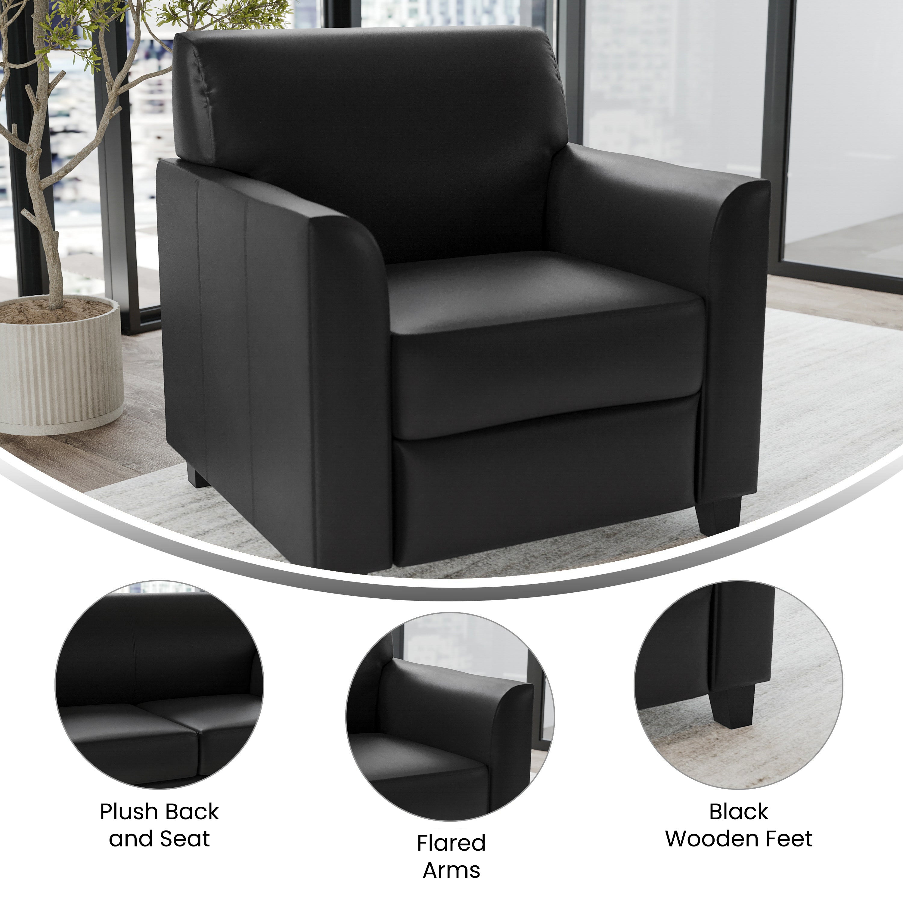 HERCULES Diplomat Series Black LeatherSoft Chair