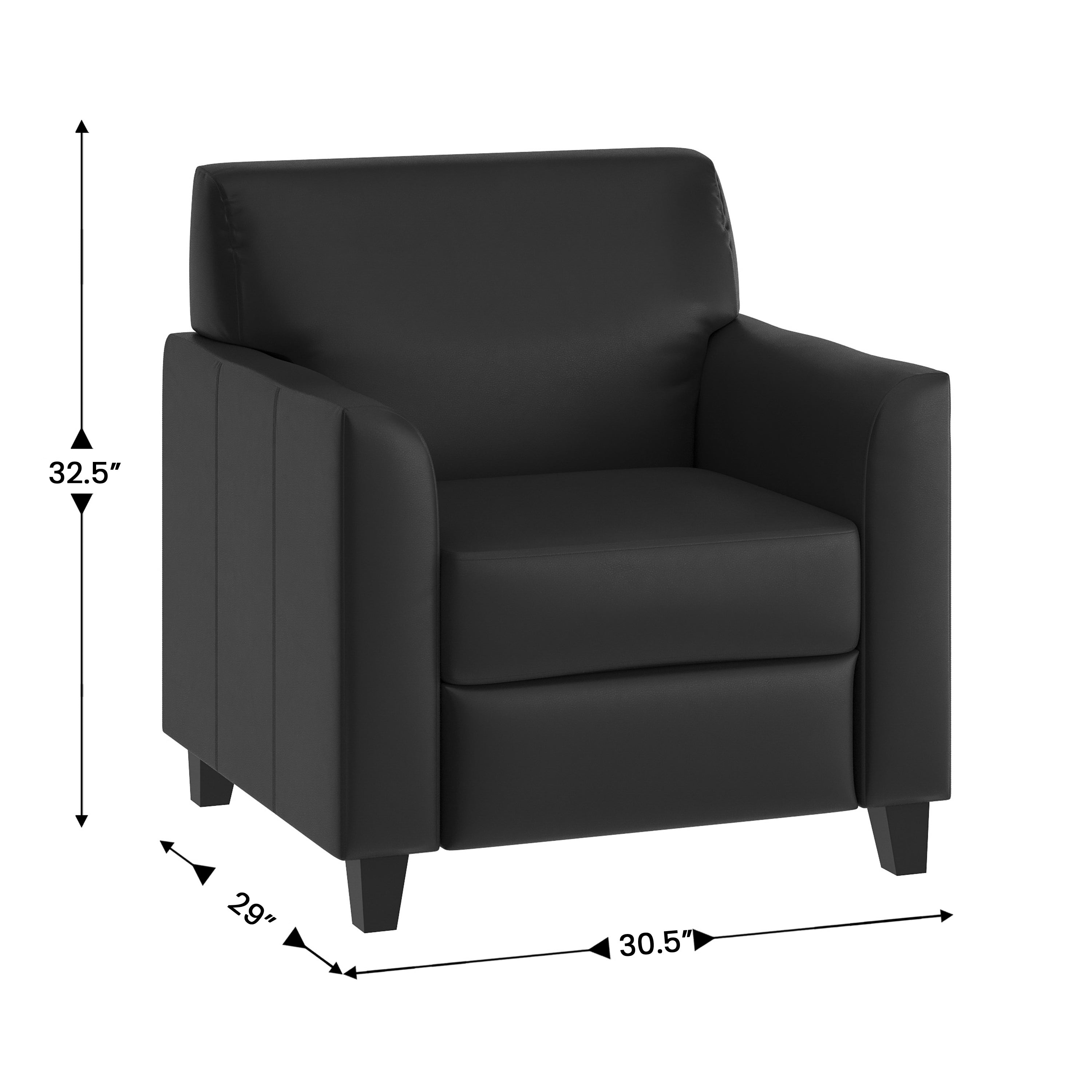 HERCULES Diplomat Series Black LeatherSoft Chair