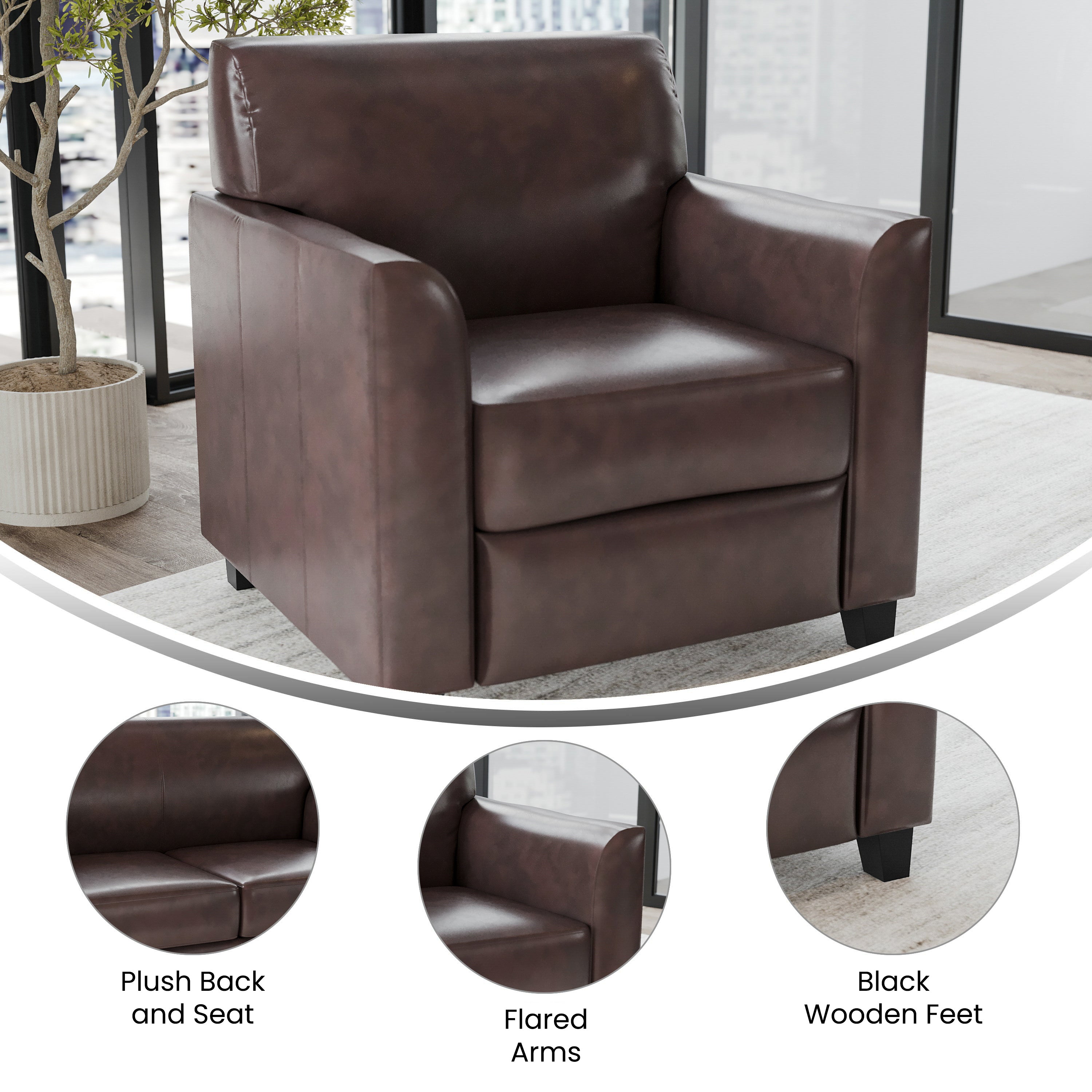 HERCULES Diplomat Series Brown LeatherSoft Chair