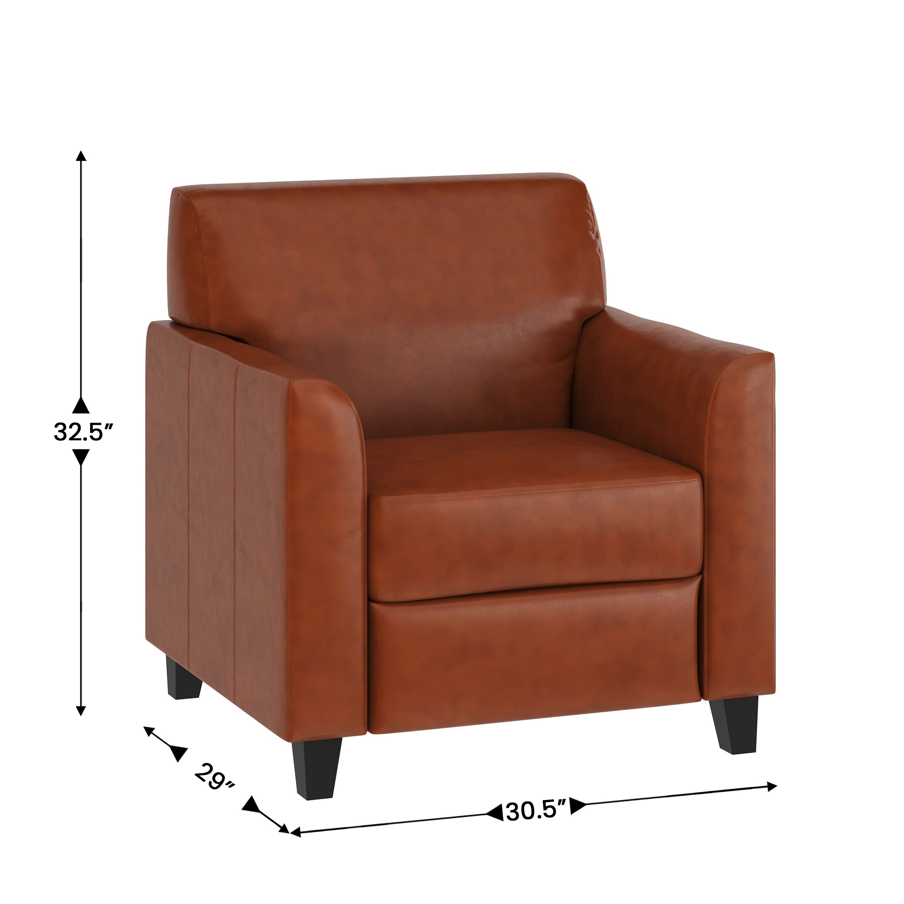 HERCULES Diplomat Series Cognac LeatherSoft Chair
