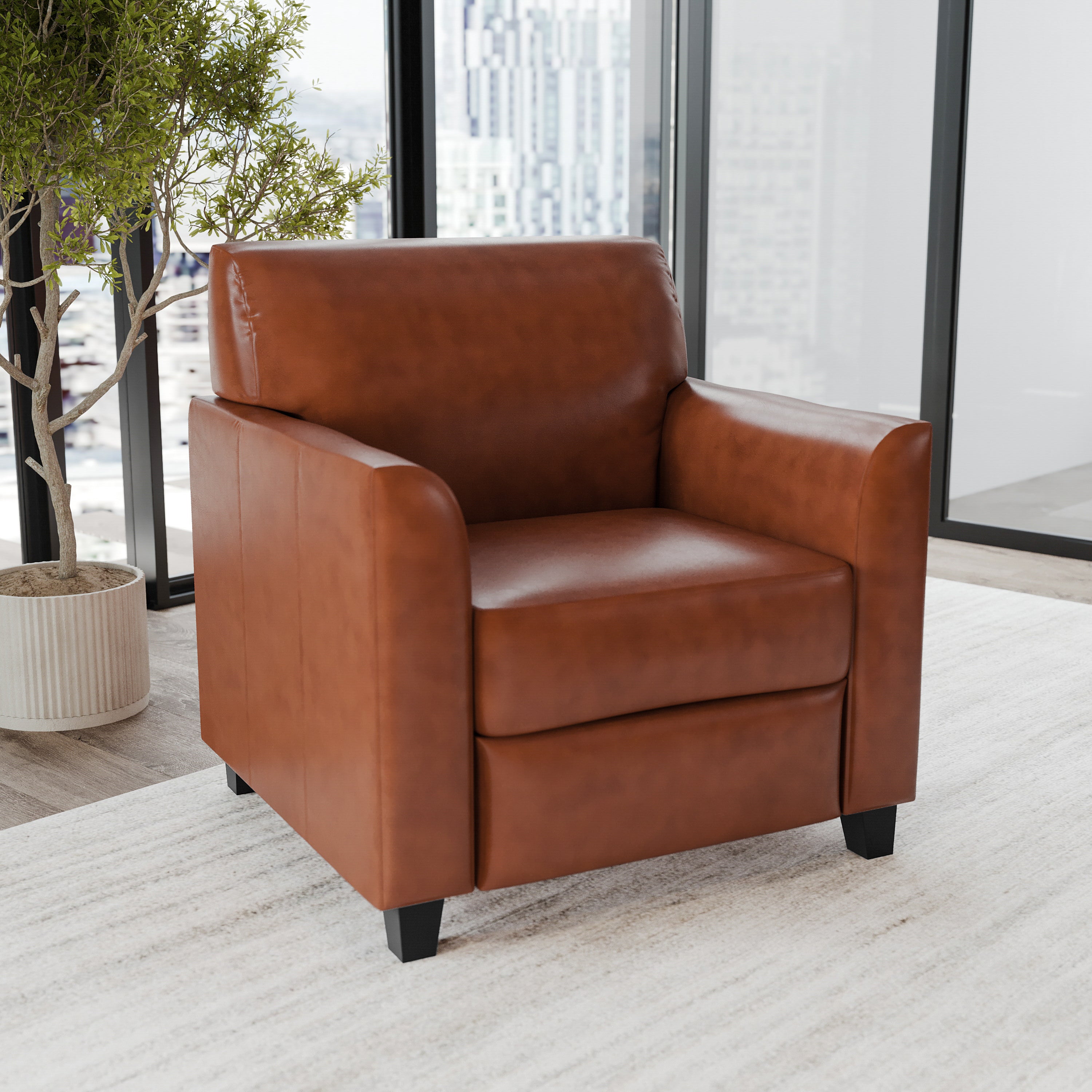 HERCULES Diplomat Series Cognac LeatherSoft Chair