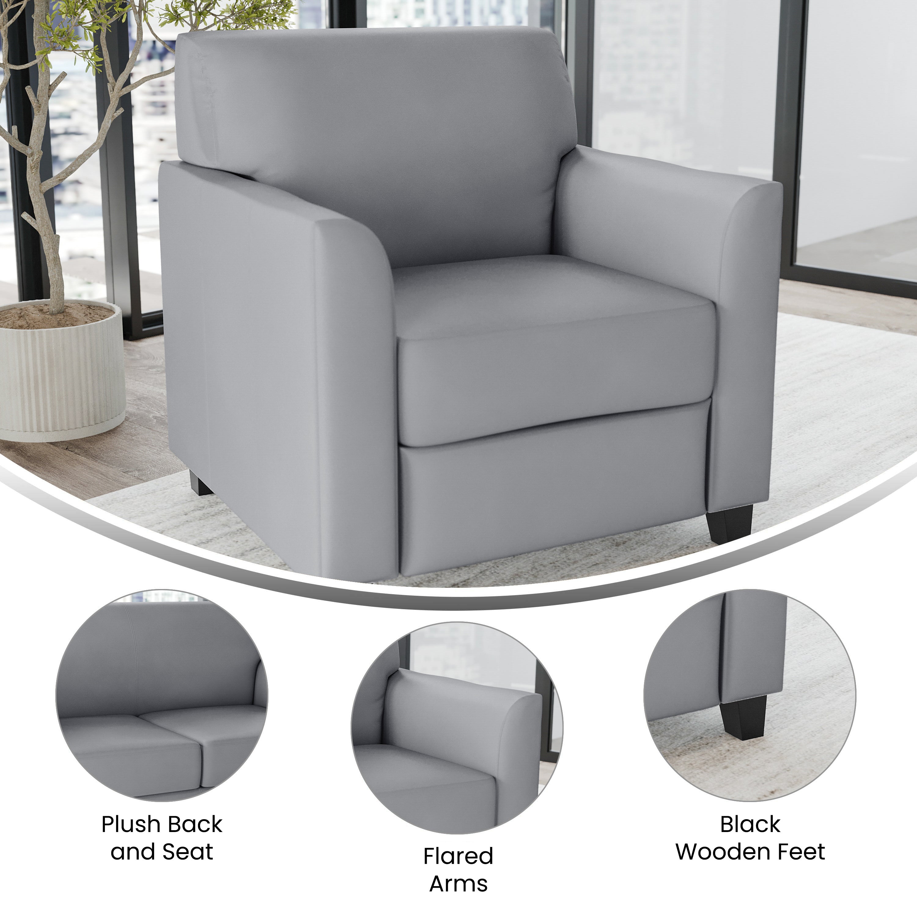 HERCULES Diplomat Series Gray LeatherSoft Chair