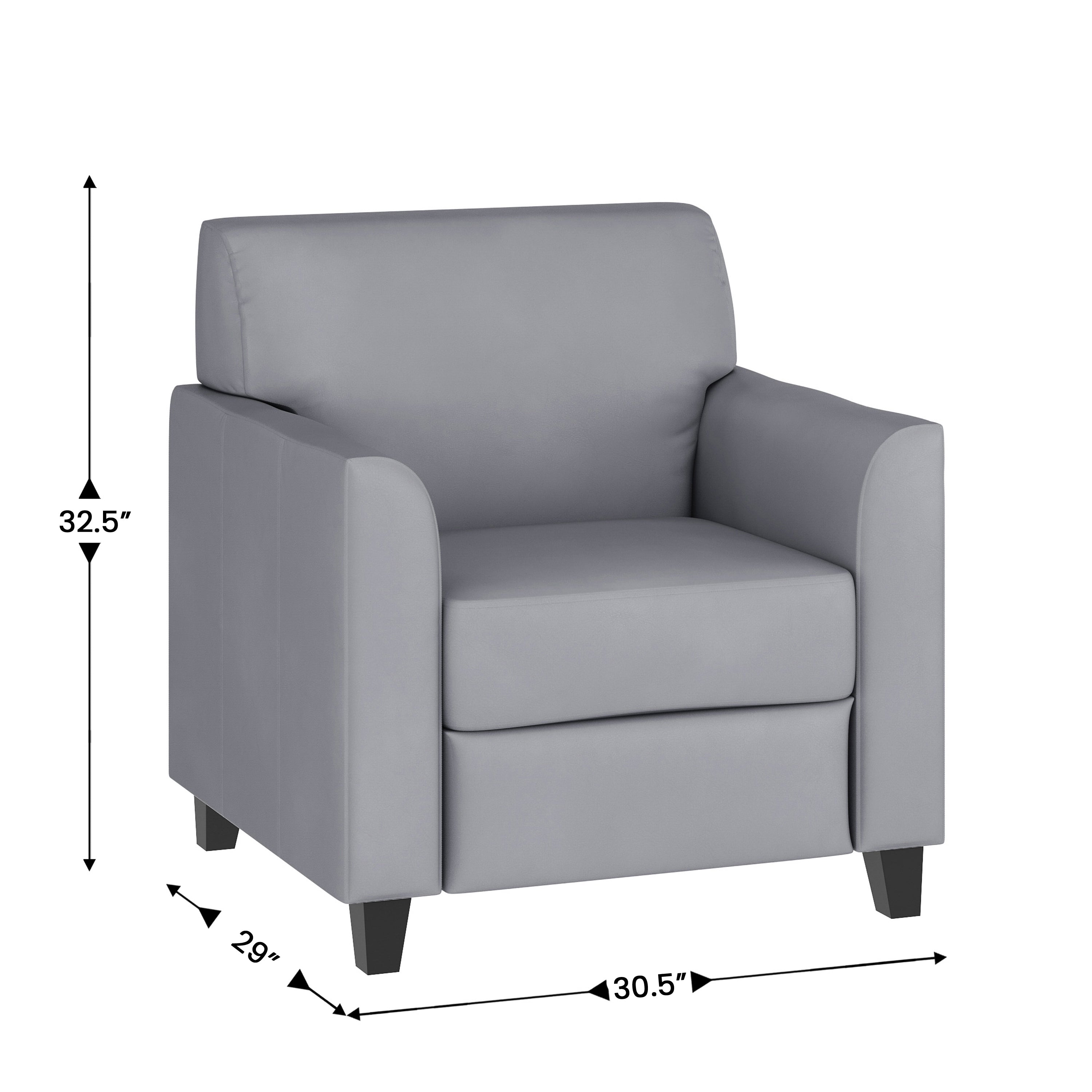 HERCULES Diplomat Series Gray LeatherSoft Chair