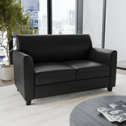 HERCULES Diplomat Series Black LeatherSoft Loveseat