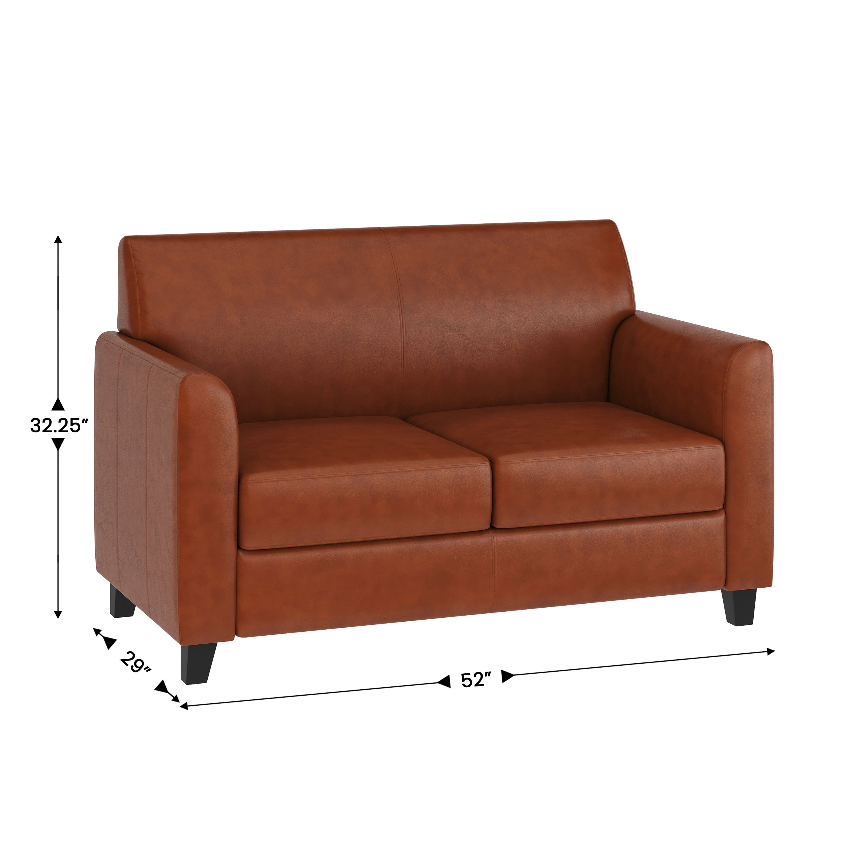 HERCULES Diplomat Series Cognac LeatherSoft Loveseat