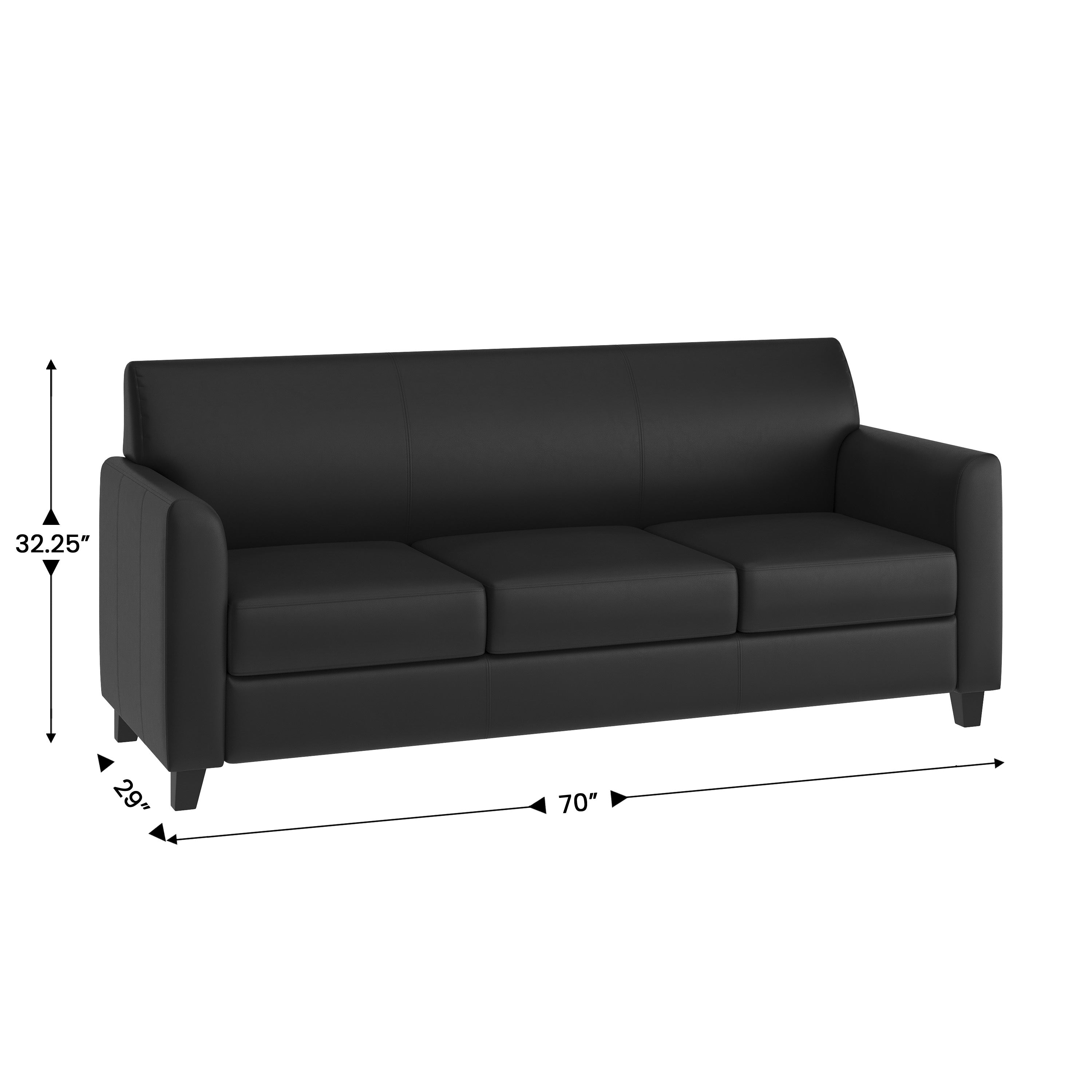 HERCULES Diplomat Series Black LeatherSoft Sofa